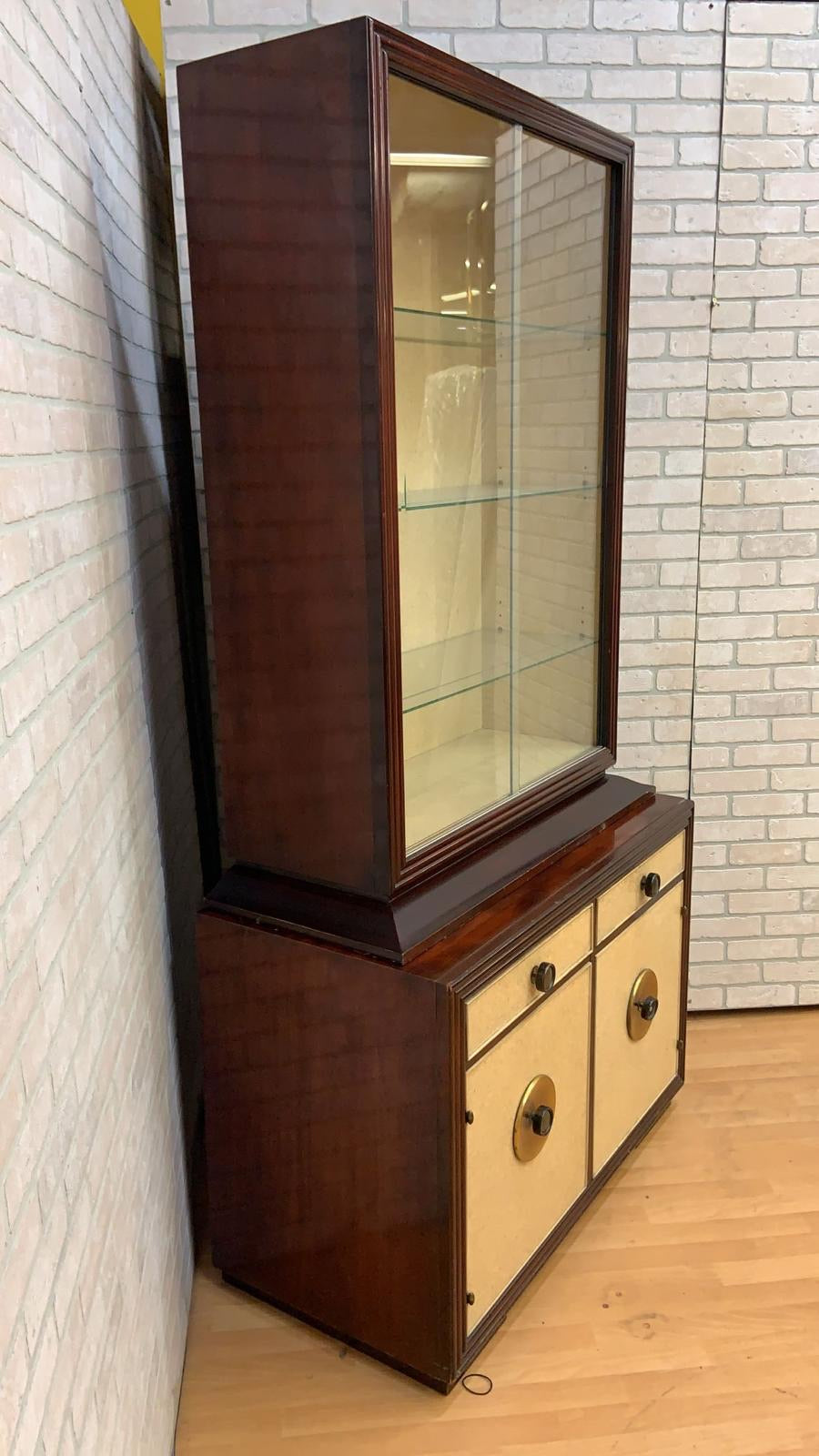 Art Deco Paul Frankl for Johnson Furniture Mahogany & Cork Buffet Cabinet