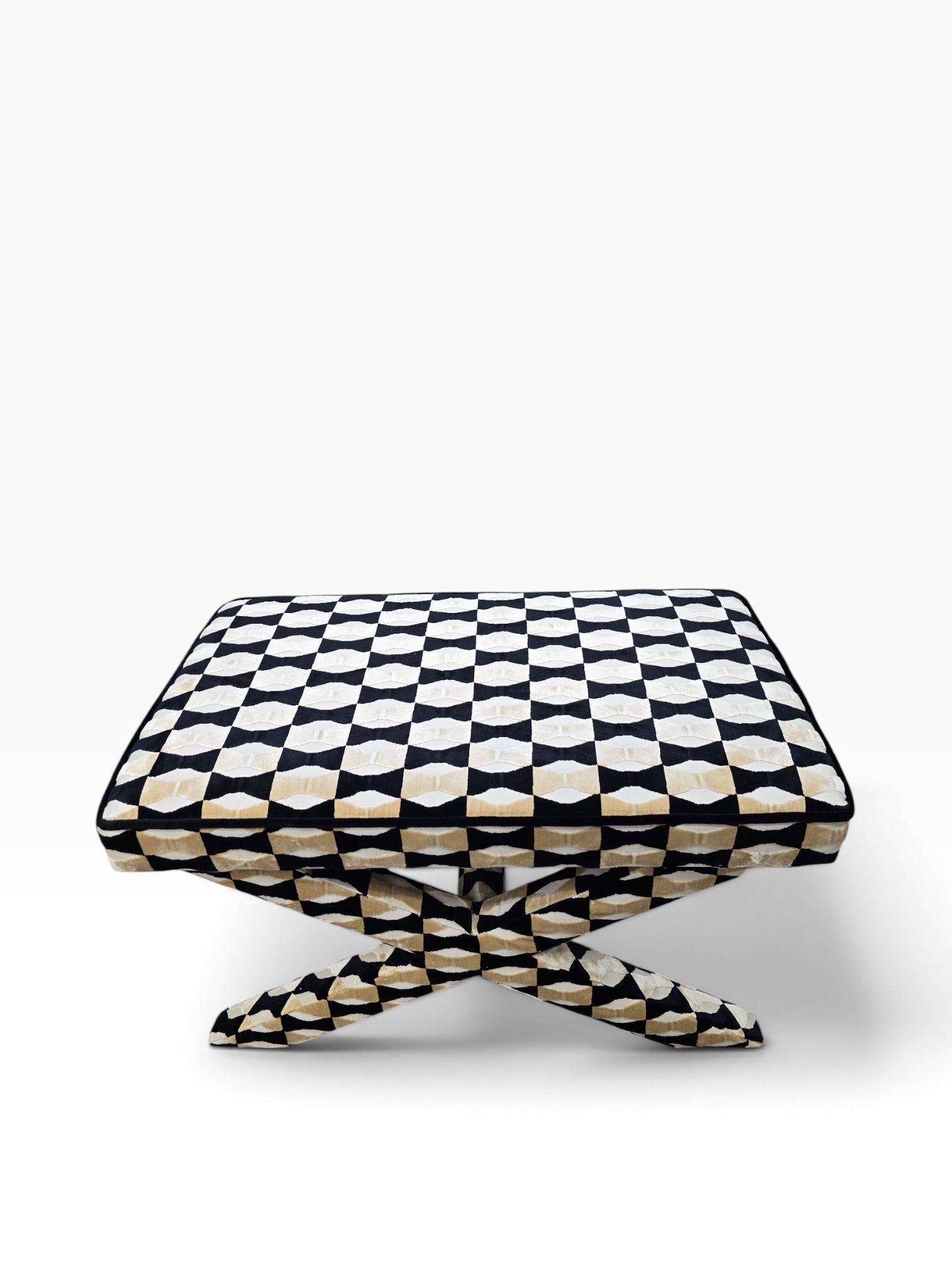 MCM X Base Ottomans/Benches Newly Reupholstered - Pair