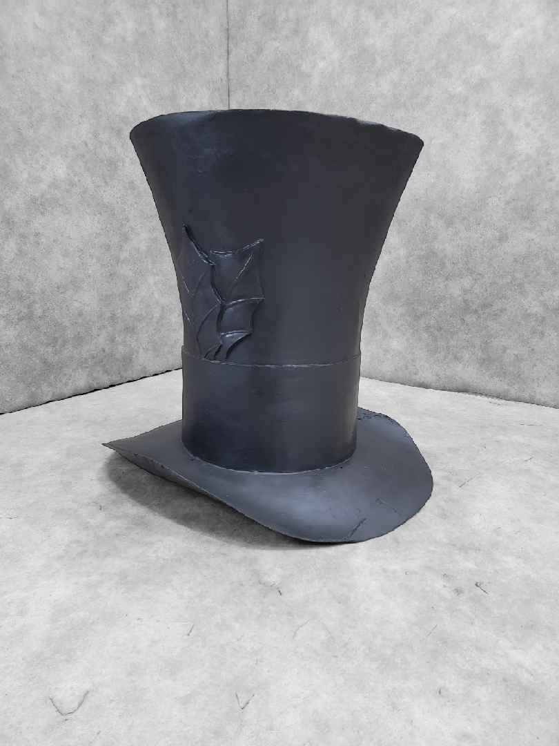 Vintage Oversized Fiber-Glass Resin Crafted Black Magician Top-Hat Prop/Holiday Decor Piece