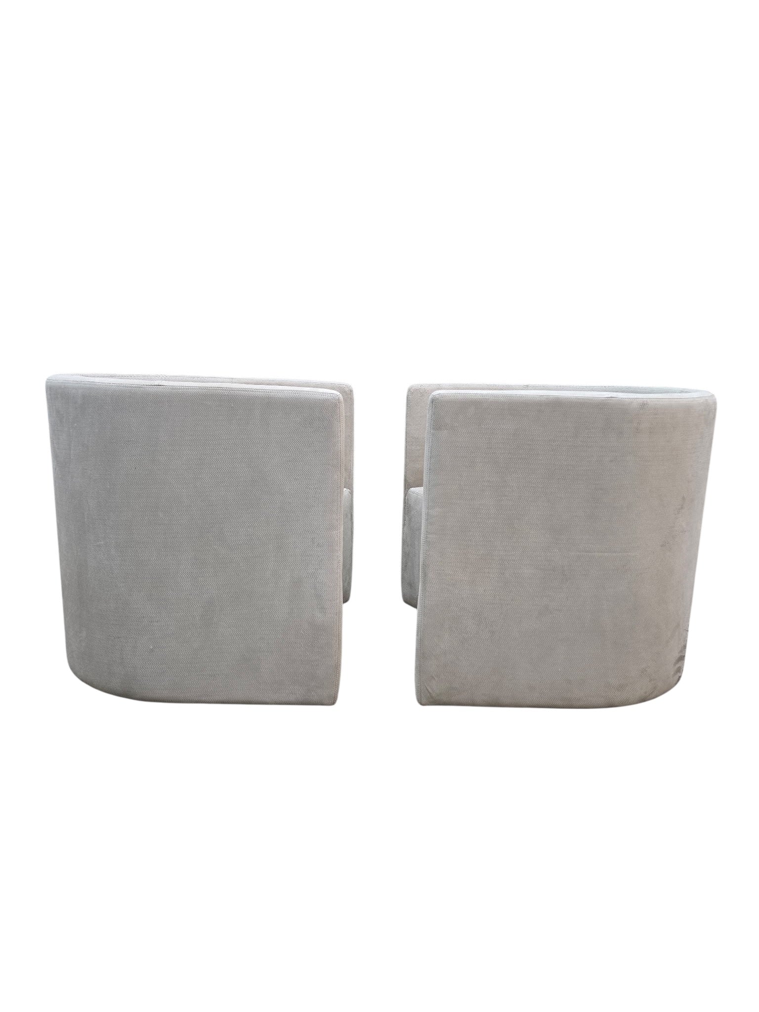 MCM Barrel Back Lounge Chairs Newly Reupholstered - Pair