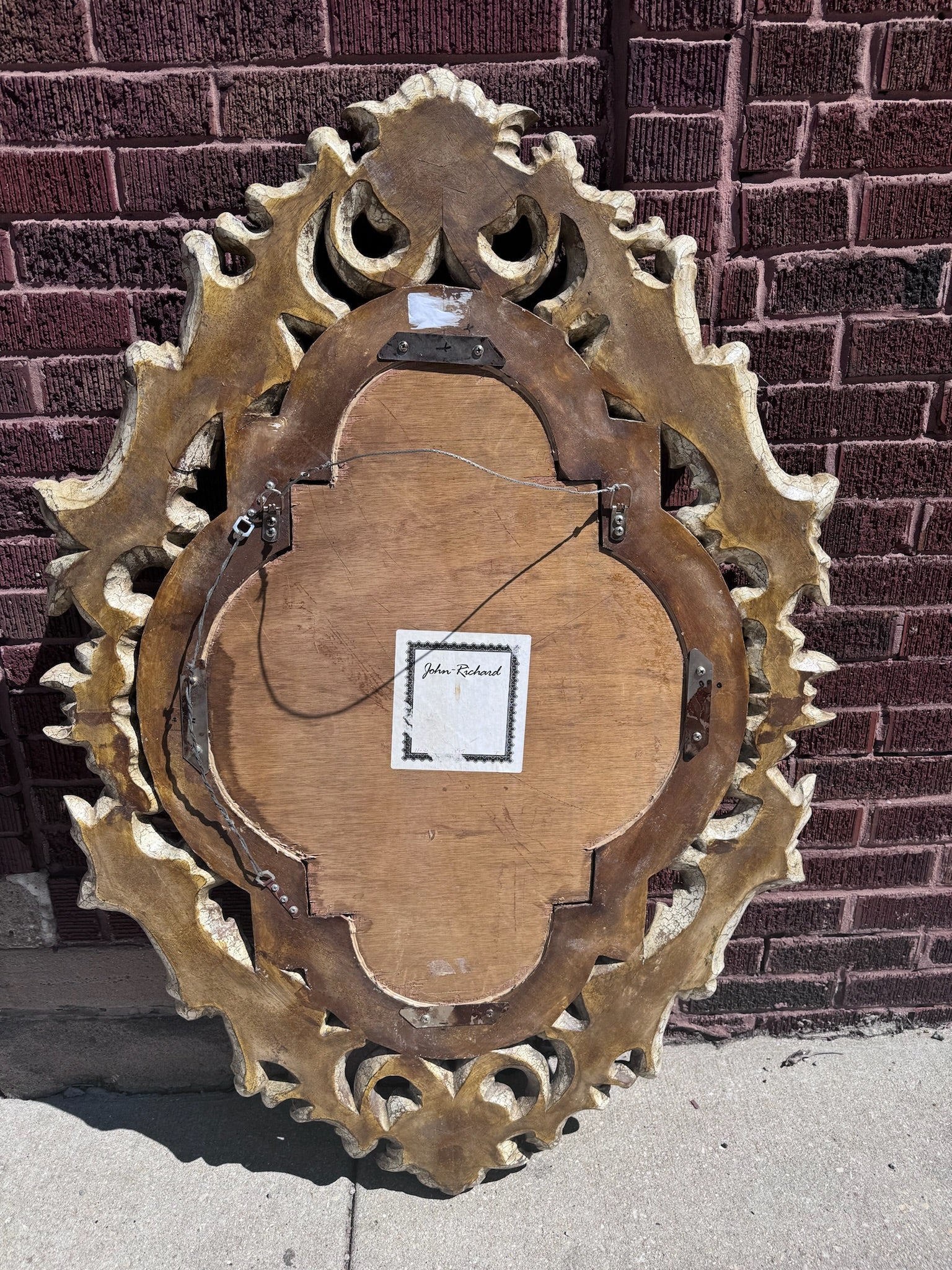 Vintage French Style Ornate Carved Wall Mirror by John Richard
