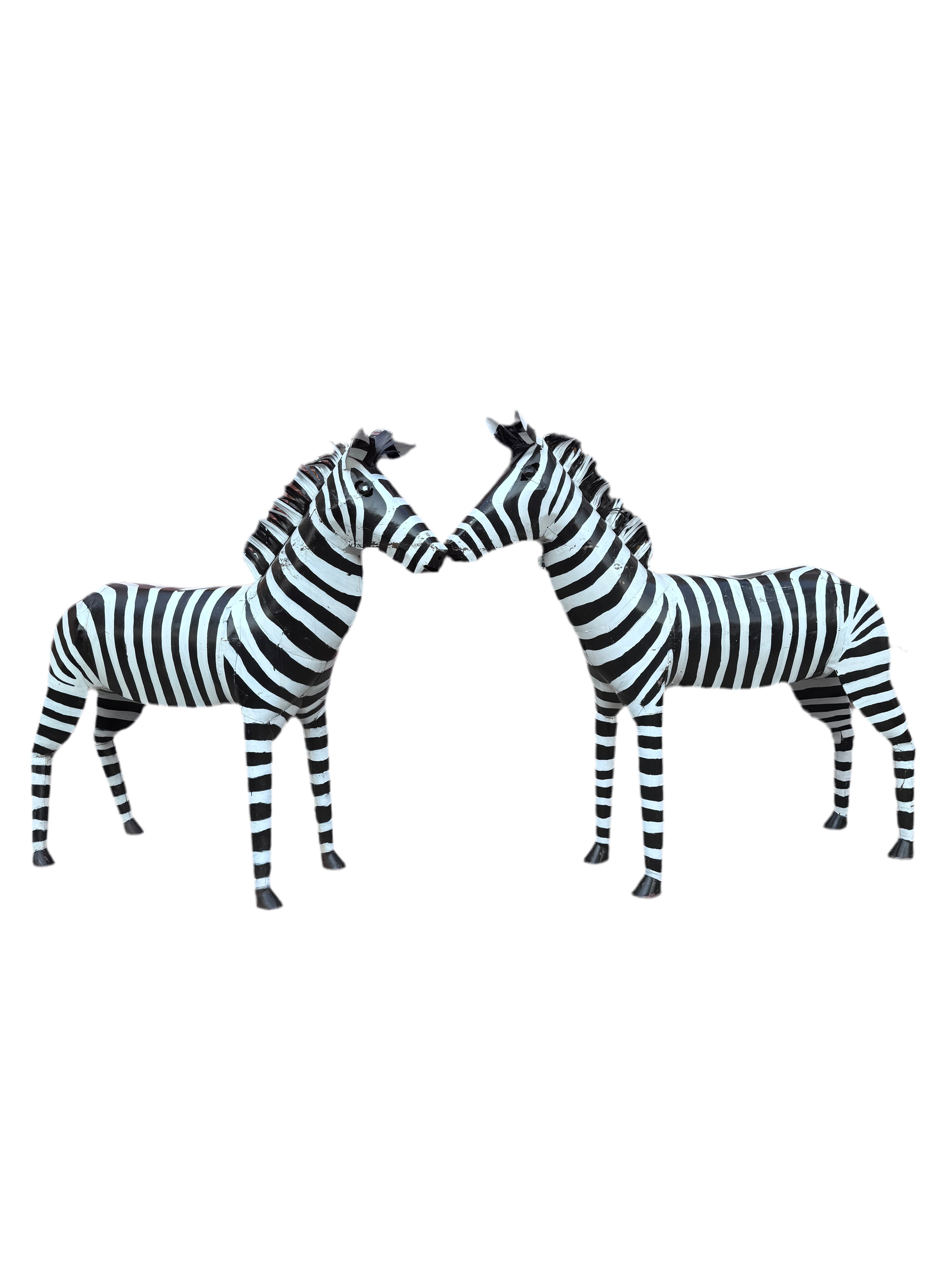 Vintage Life Side Metal Zebra Garden Statues - Pair
