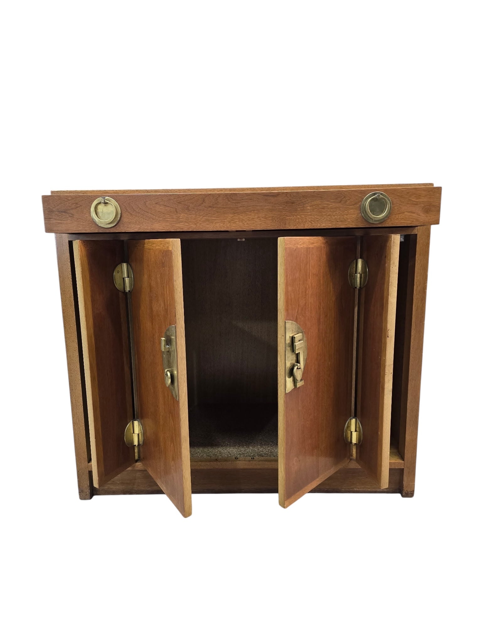 Vintage Chinese Elm Campaign-Style Cabinet