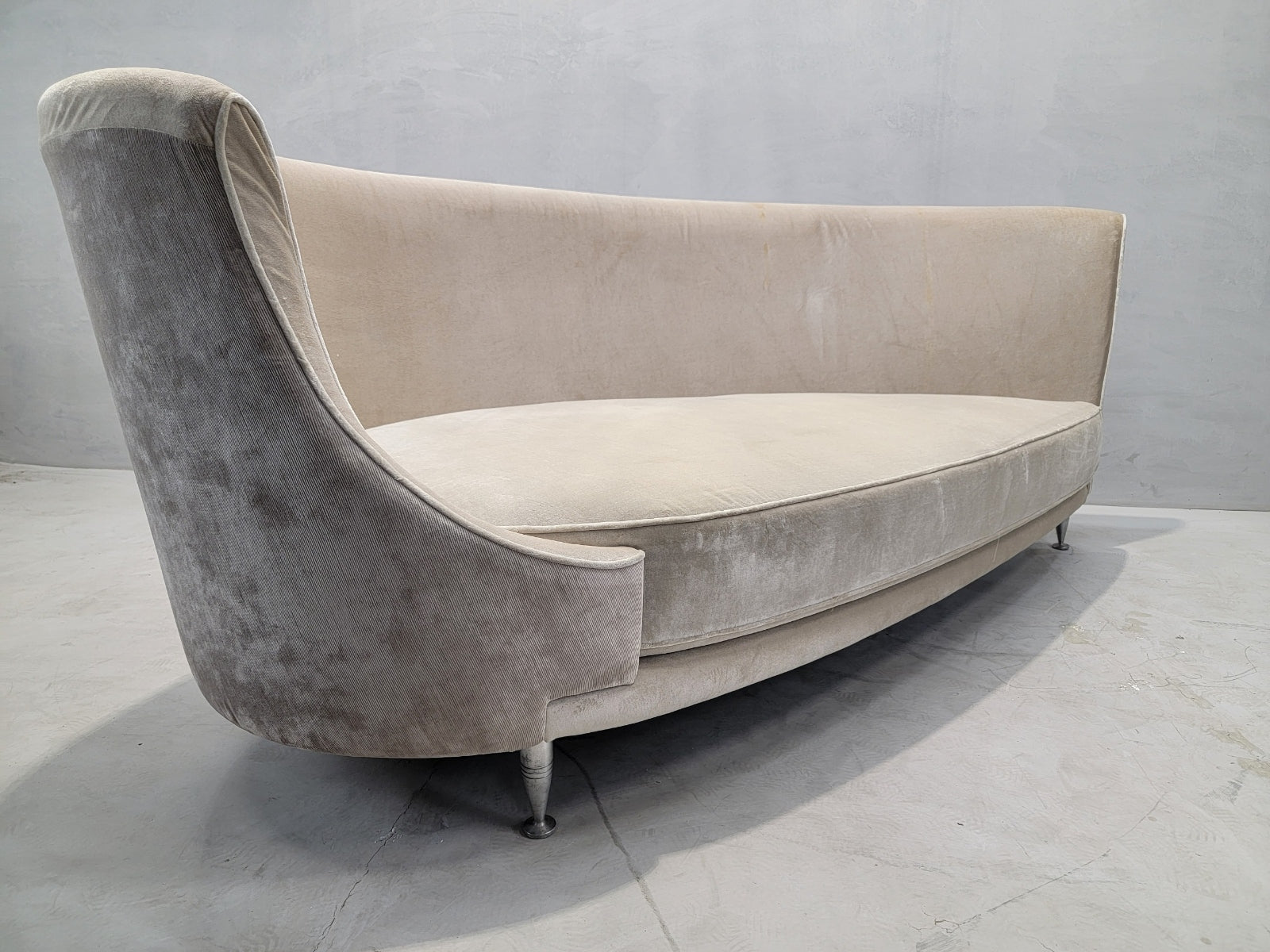 HOLD - Vintage Modern Italian Moroso NewTone Drop Left Sofa Custom Upholstered in Velvet