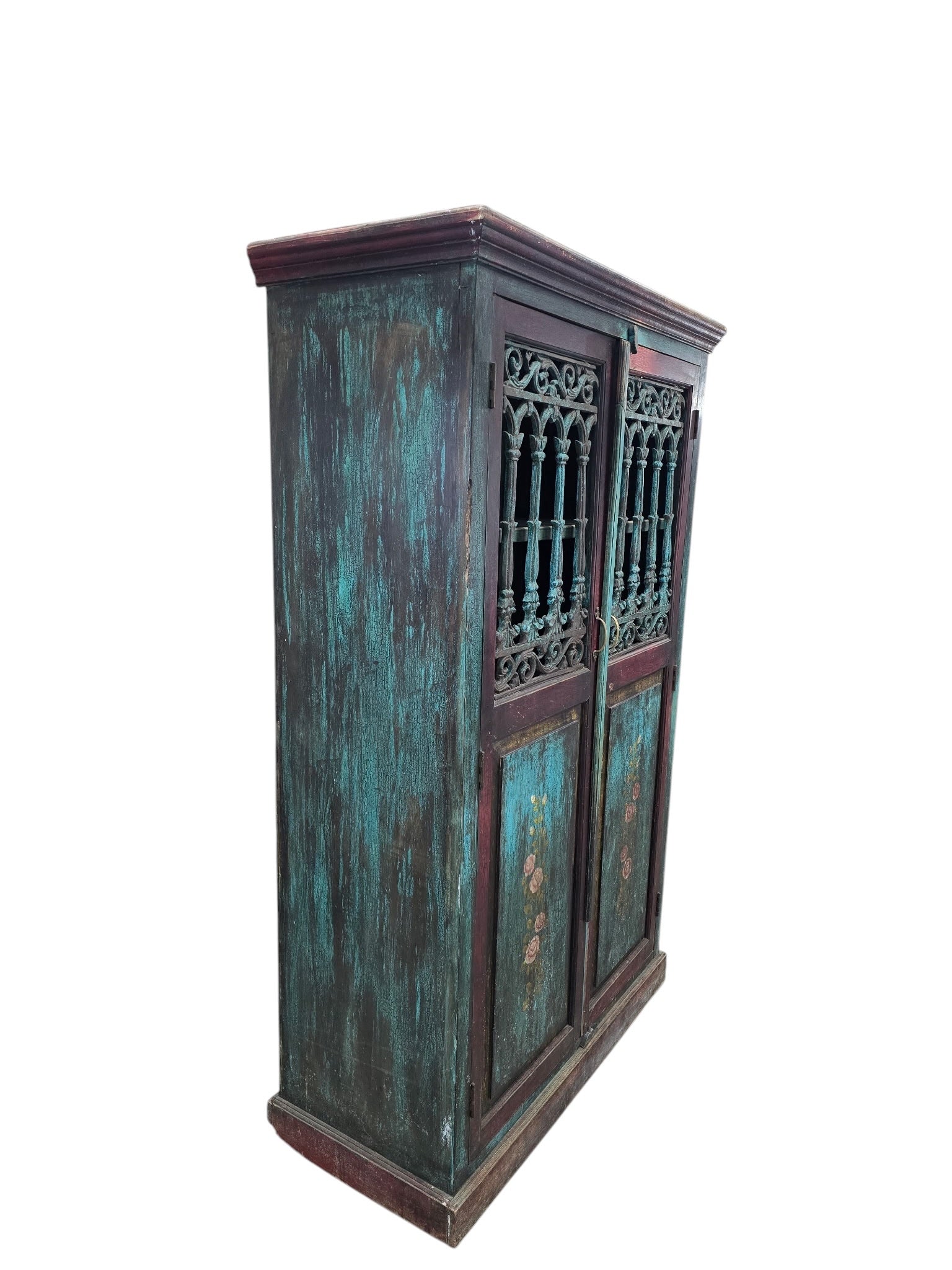 New - Antique German Hand Painted Cabinet
