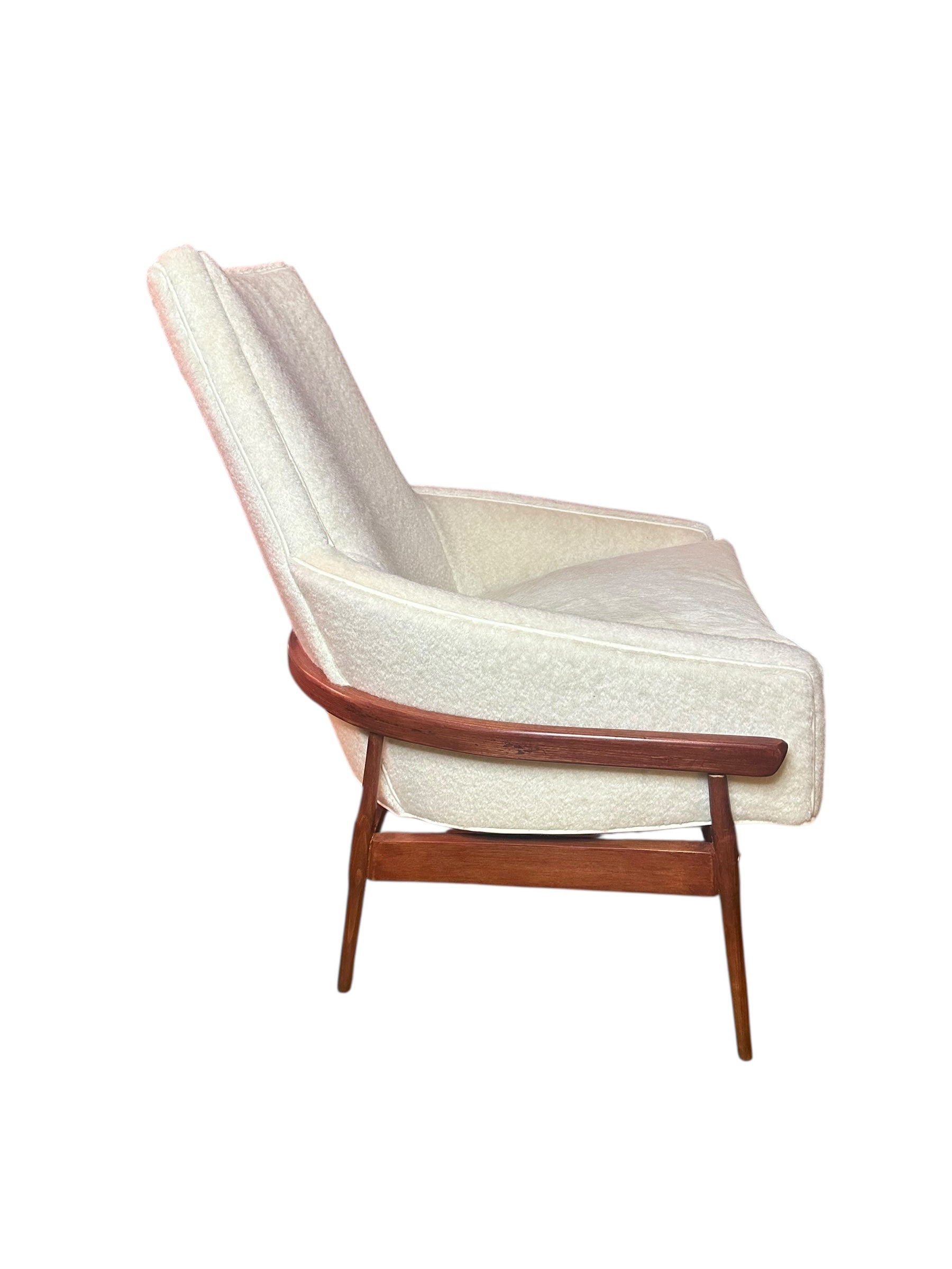 Mid Century Modern Lawrence Peabody High Back Lounge Chair Newly Upholstered