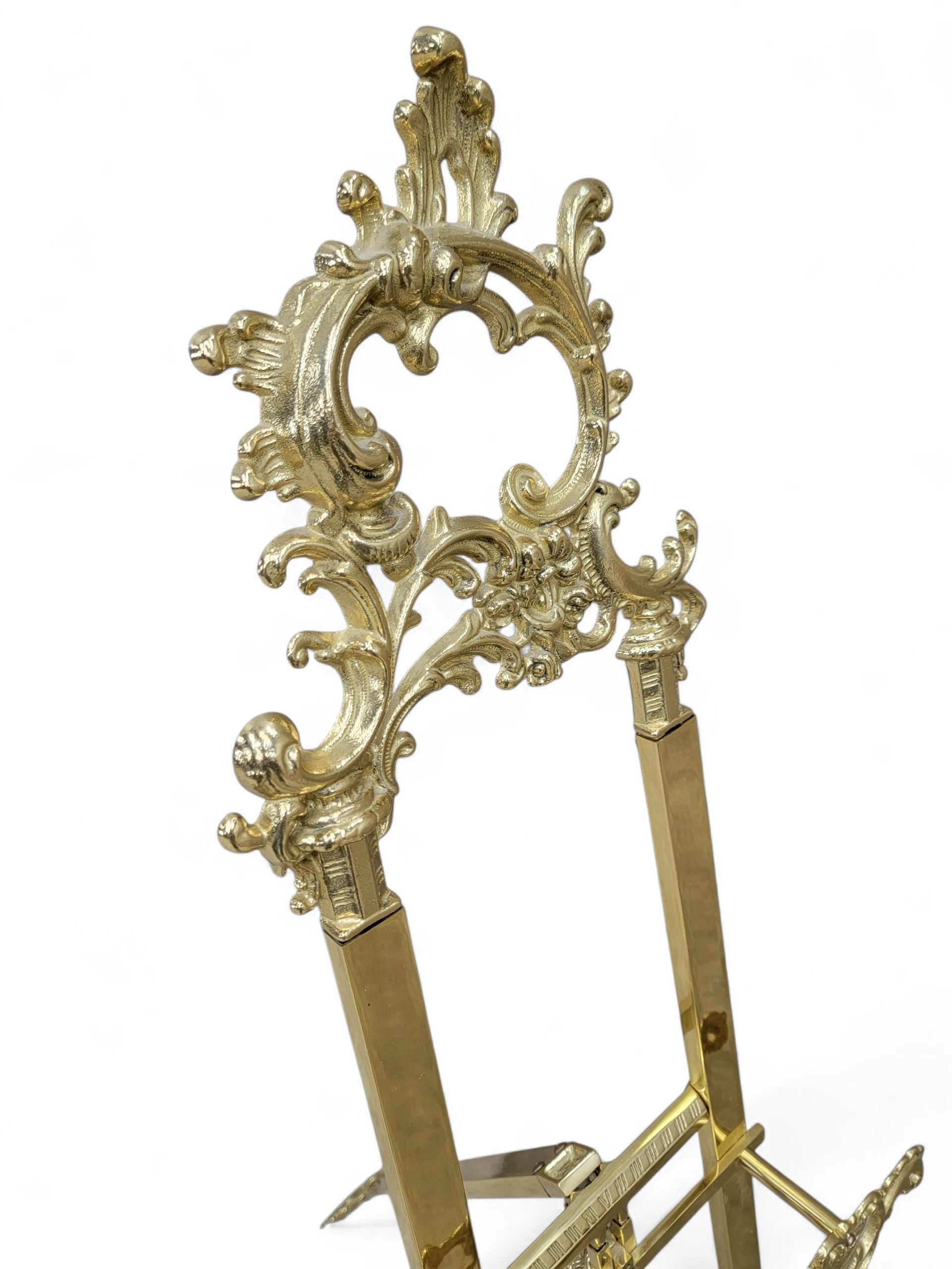 Vintage Italian Rococo Style Brass Painting Easel