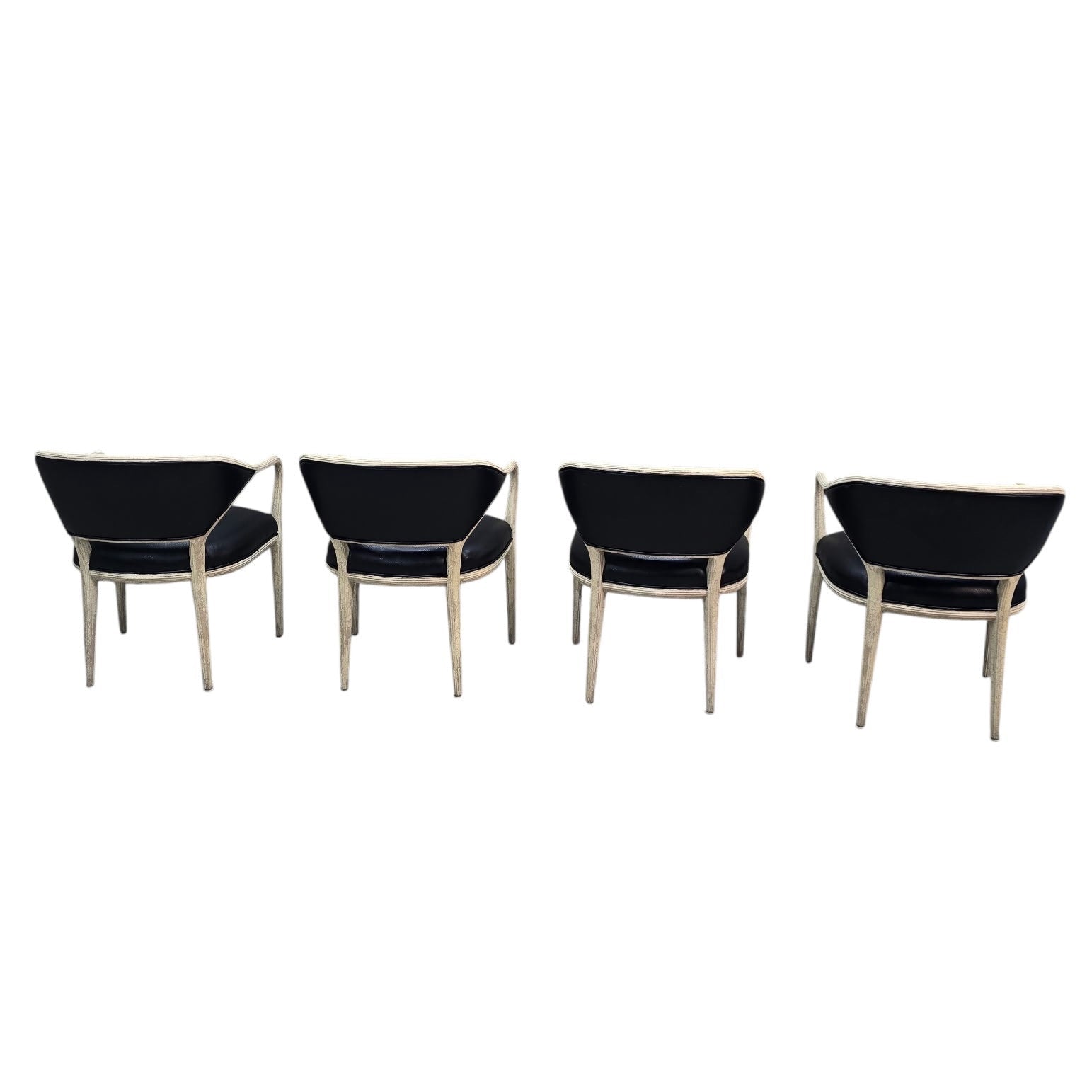 Modern Contemporary Textured Barrel Back Dining Armchairs – 4