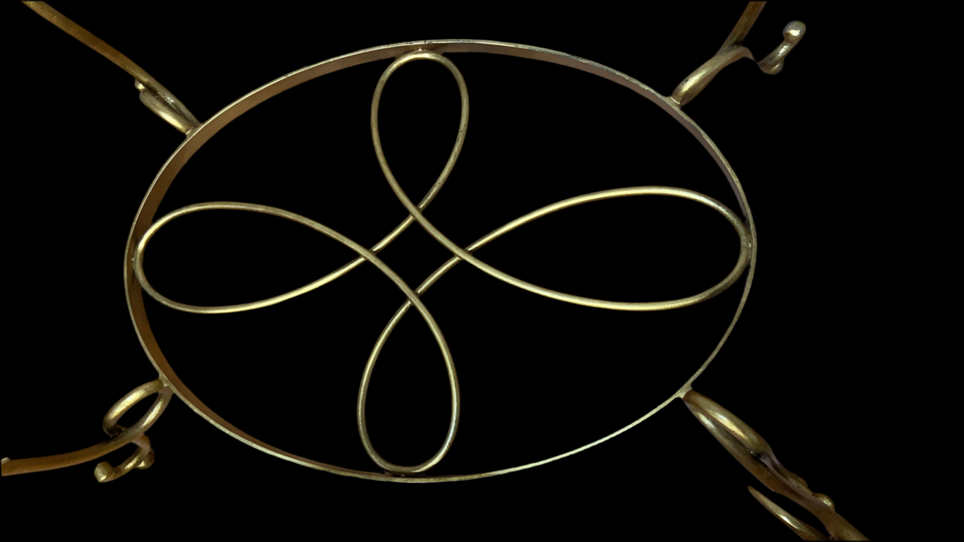 Art Deco Rene Drouet Style Gilt Wrought Iron Coffee Table with Beveled Glass