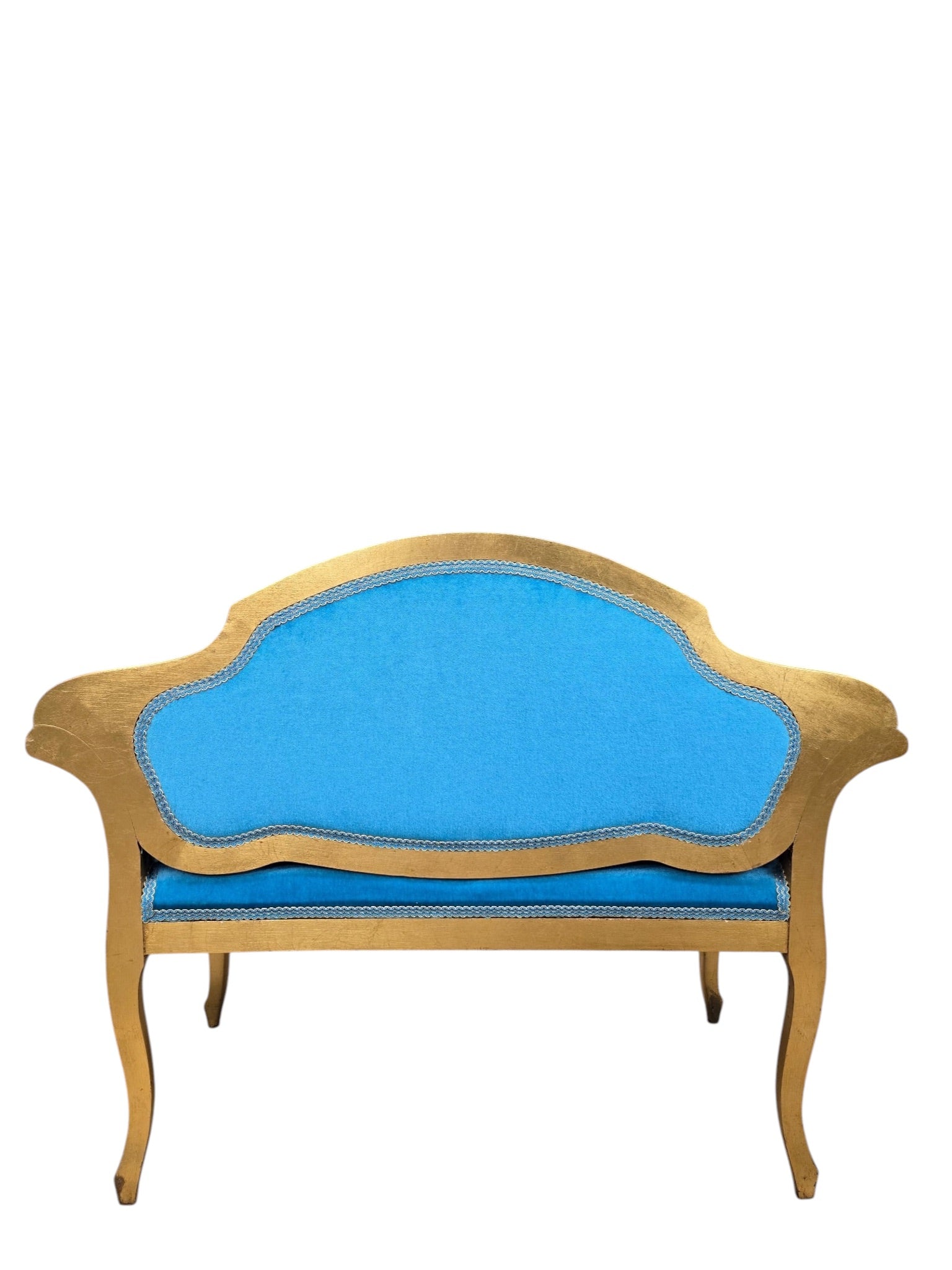 Antique French Tufted Petite Bench Newly Reupholstered
