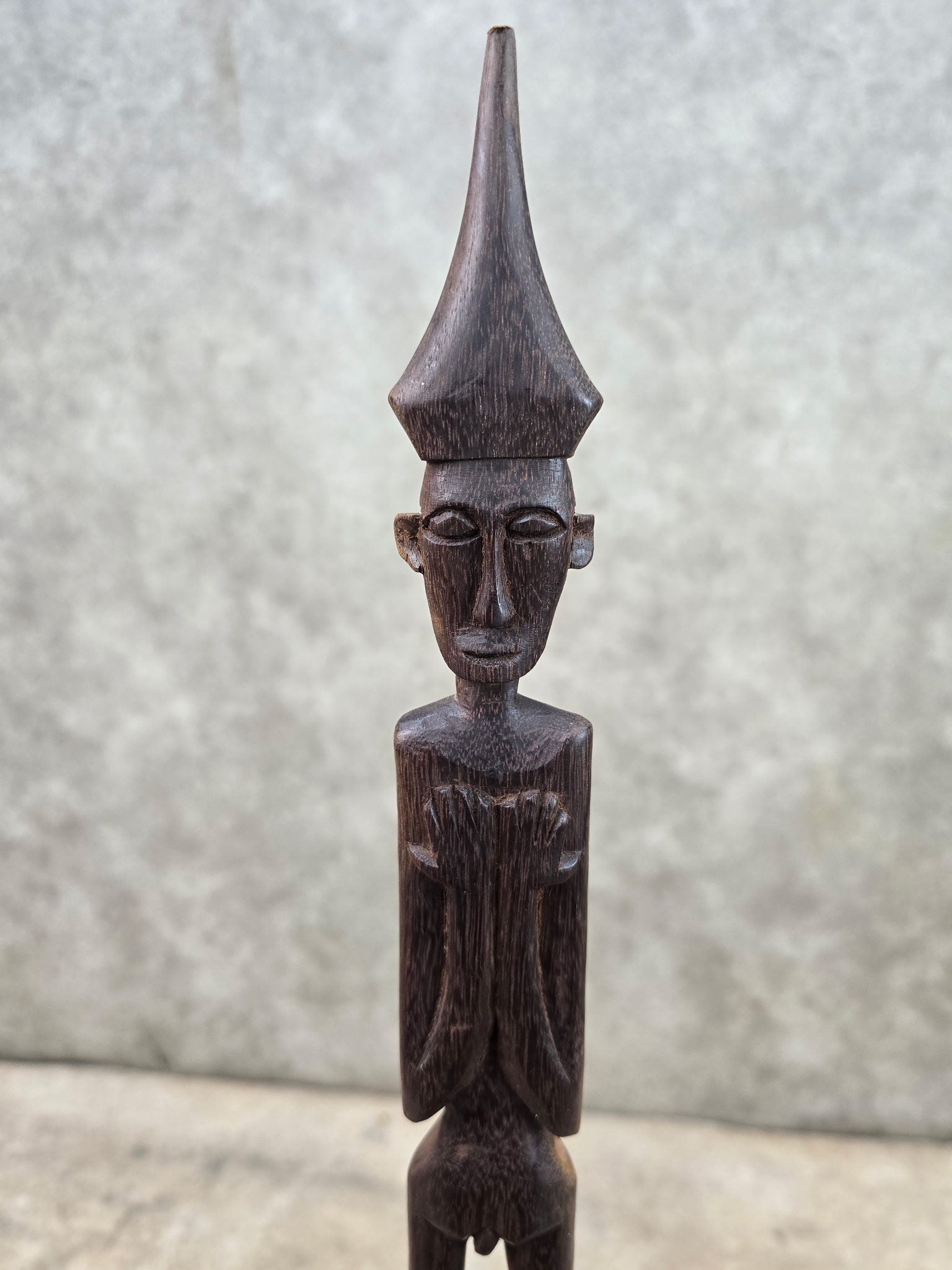 Tribal Carved Wood Figural Drink Stands/Pedestals – Pair