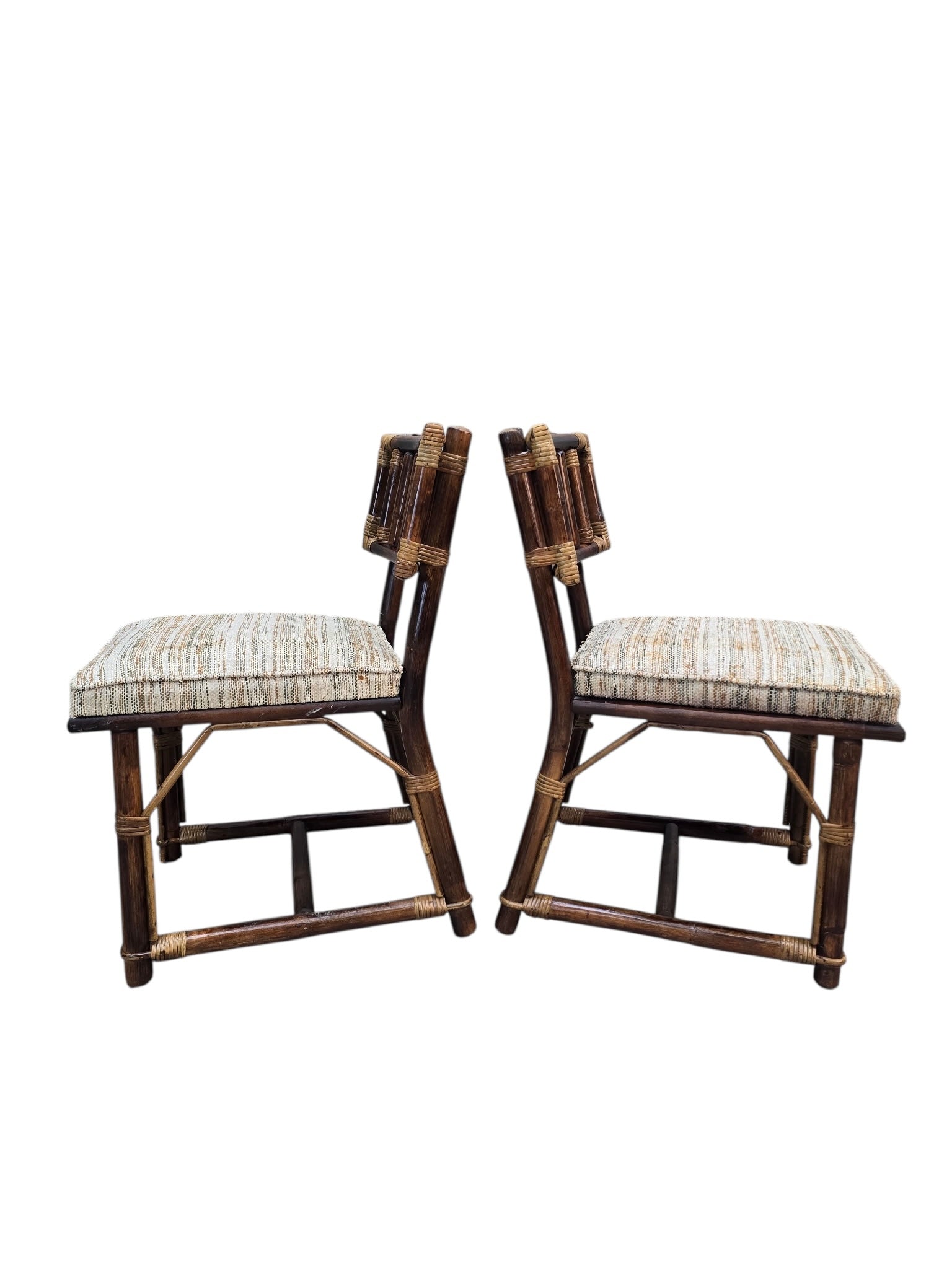 MCM John Wisner for Ficks Reed Rattan & Bamboo Dining Chairs, Set of 6