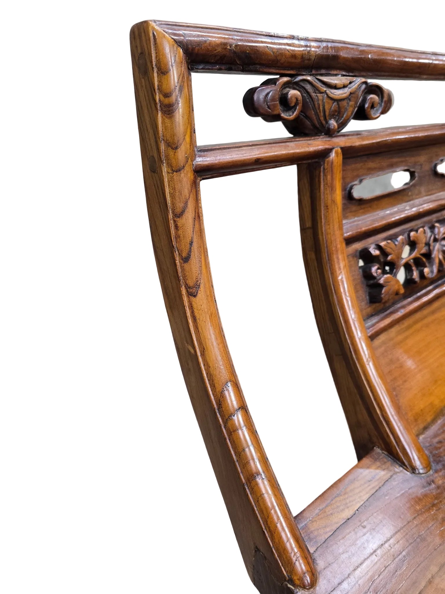 Chinese Carved Wood Theater Bench, Circa 1900