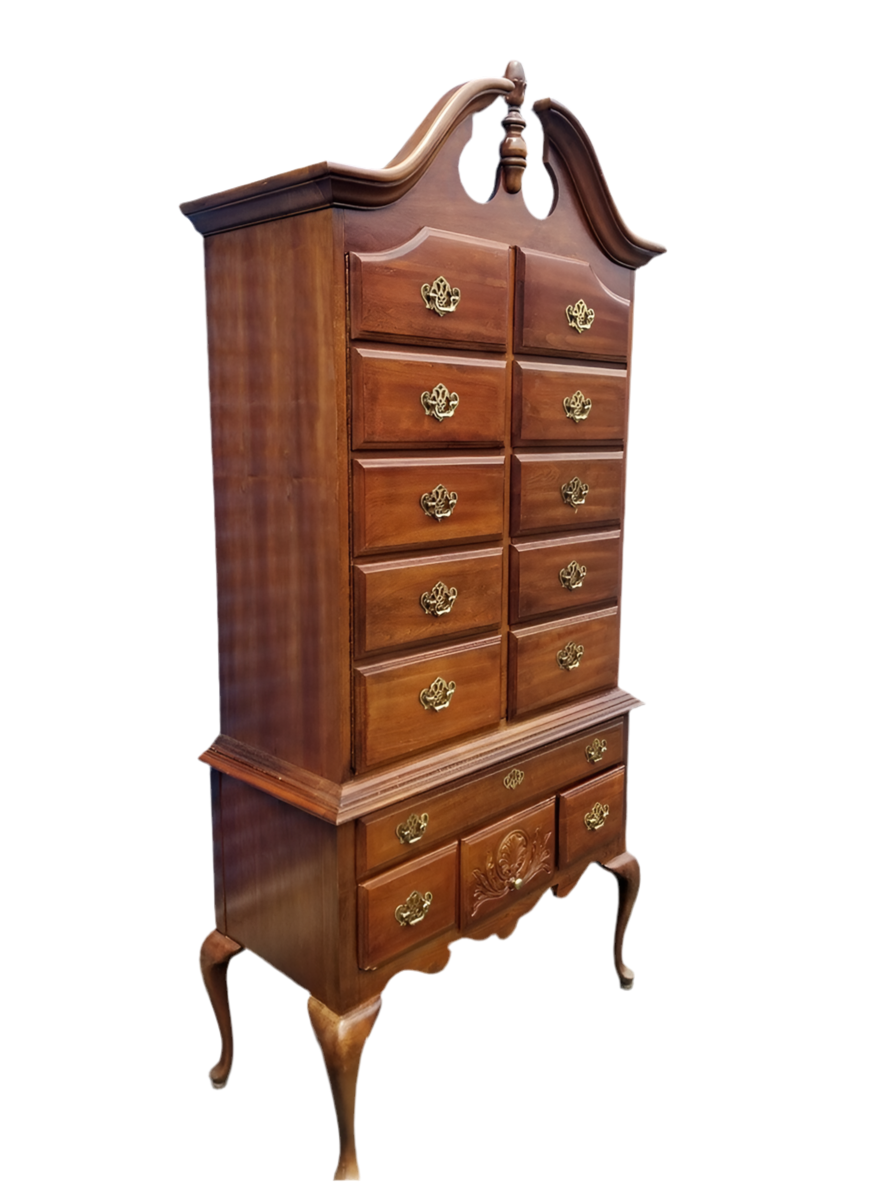 American Drew Traditional Highboy Chest Designed Into Liquor Cabinet