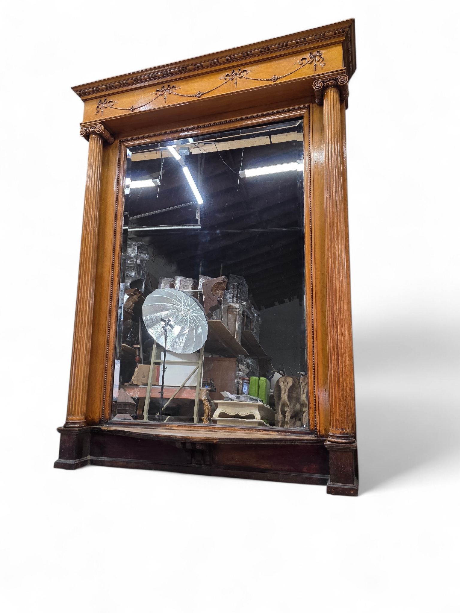 Antique Victorian Style Architectural Salvage Beveled Pier Mirror