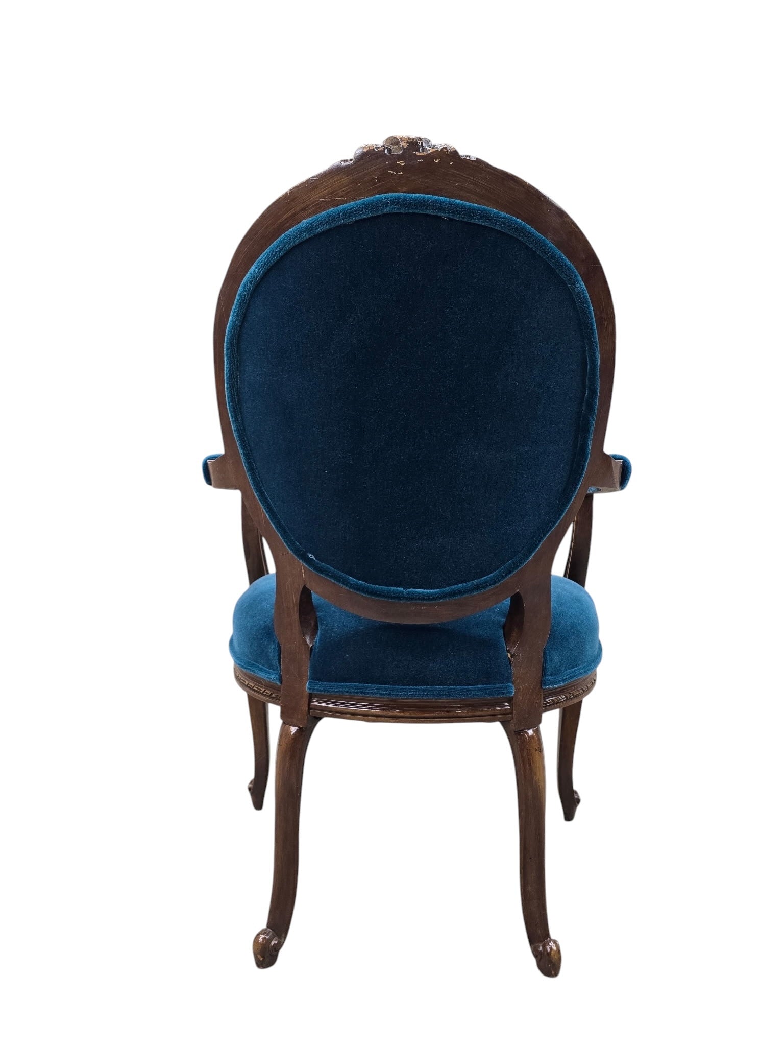 Antique French Louis XV and Louis XVI Style Armchairs Newly Upholstered – Set of 2
