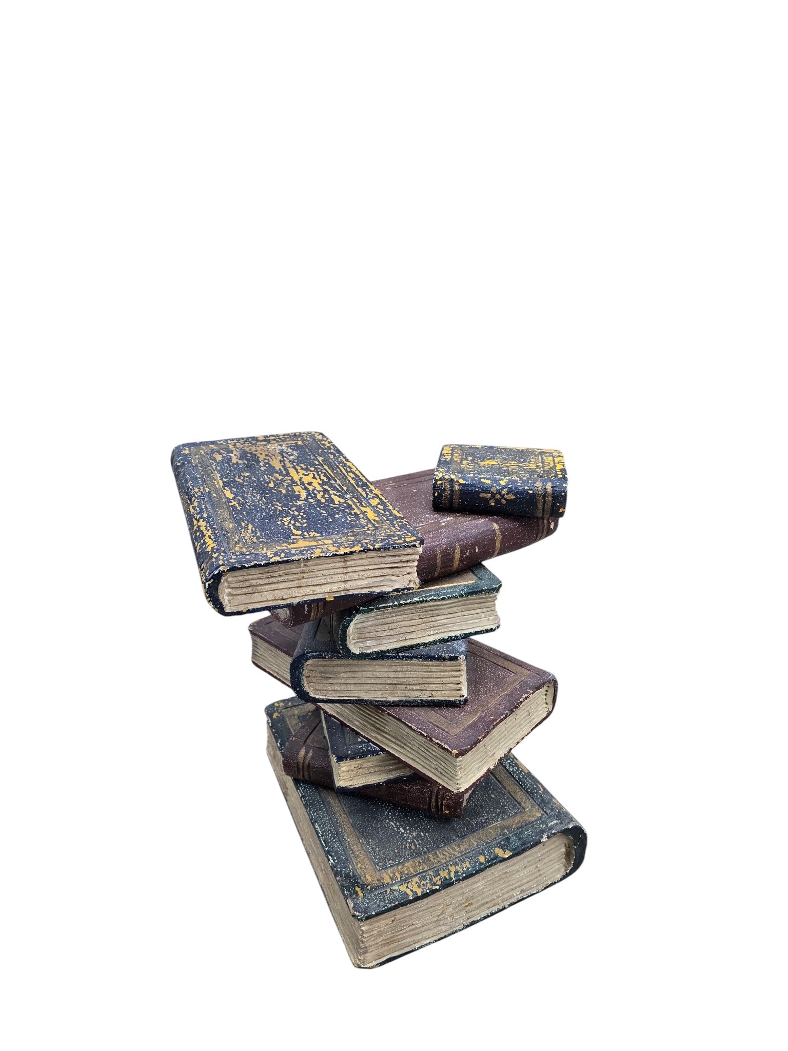 Vintage Regency Style Faux Stacked Book Side Table