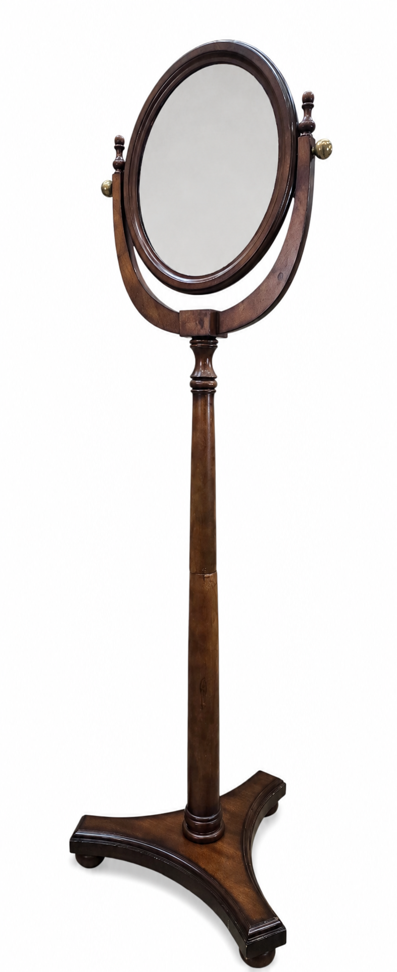 Antique Style Adjustable Pedestal Cheval Shaving Mirror with Beveled Glass