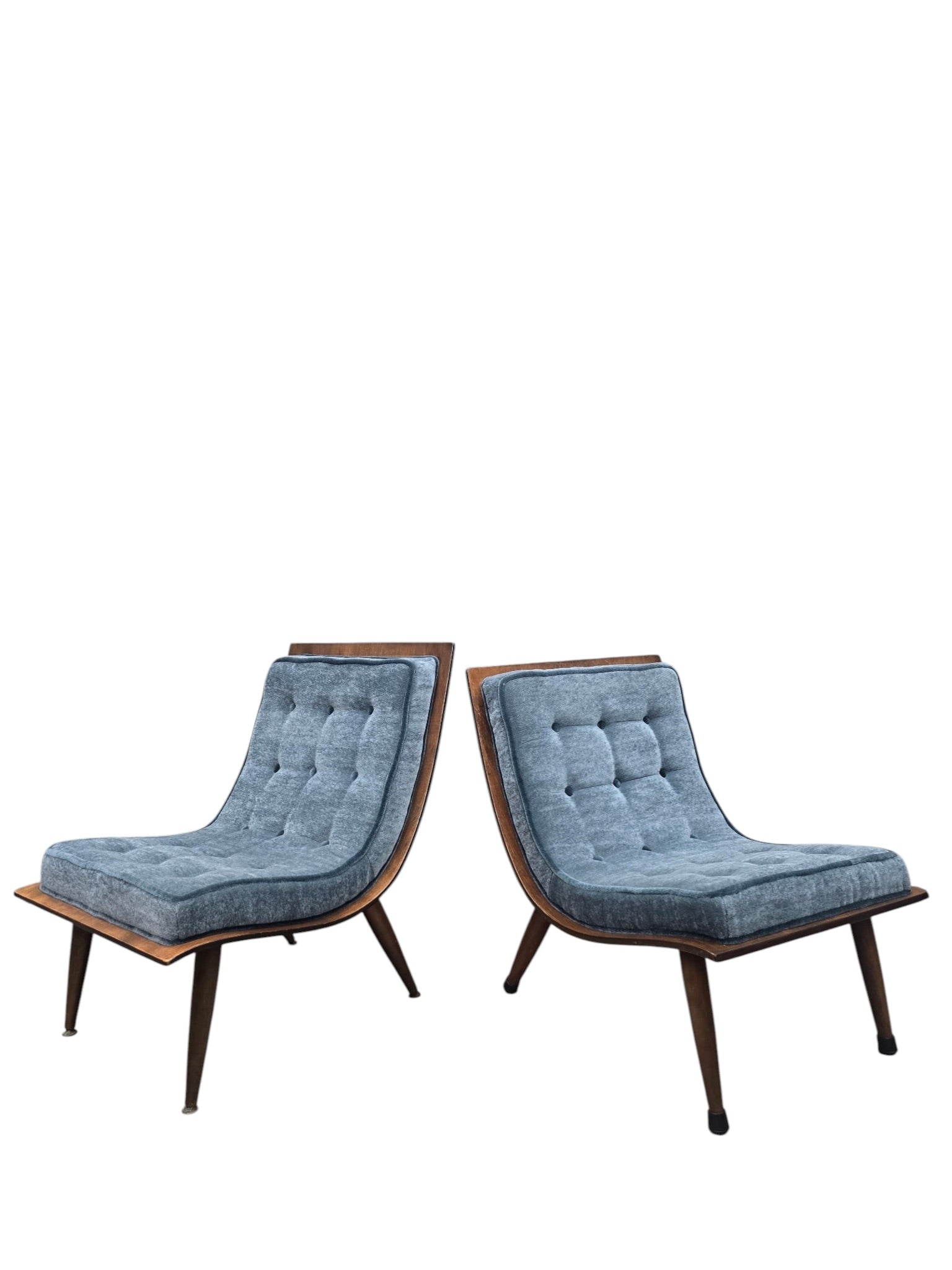 MCM Bentwood Scoop Chairs by Carter Brothers Newly Reupholstered - Set of 2