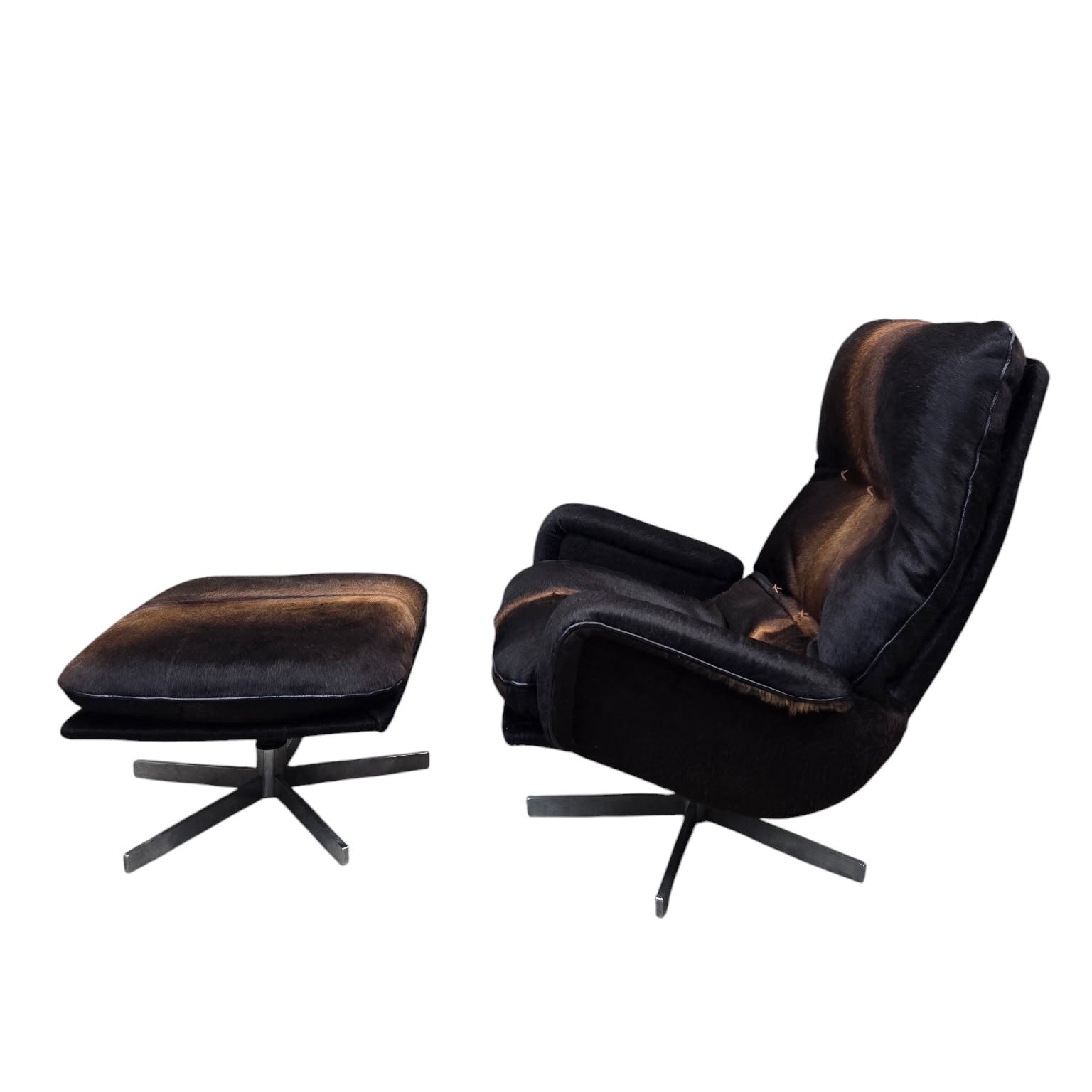MCM De Sede Lounge Chair and Ottoman Newly Reupholstered