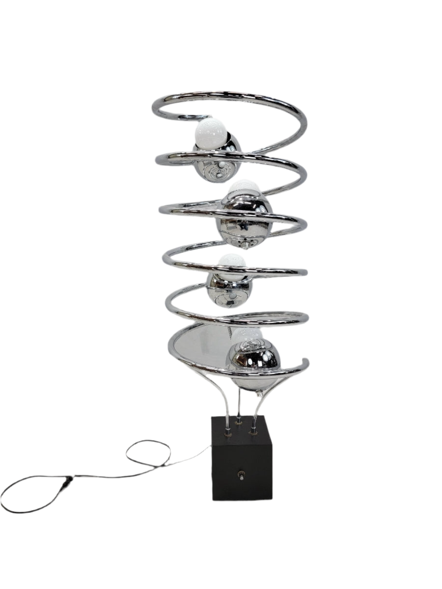 MCM Atomic Space Age Chrome Abstract Table Floor Lamp