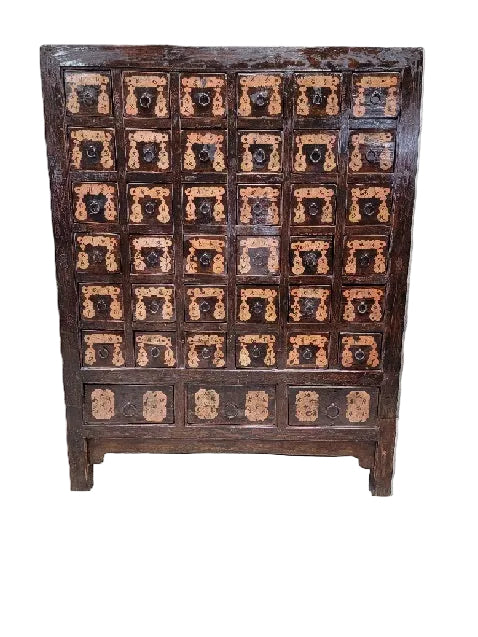Chinese Shanxi Black Lacquer 39-Drawer Apothecary Cabinet – Qing Dynasty