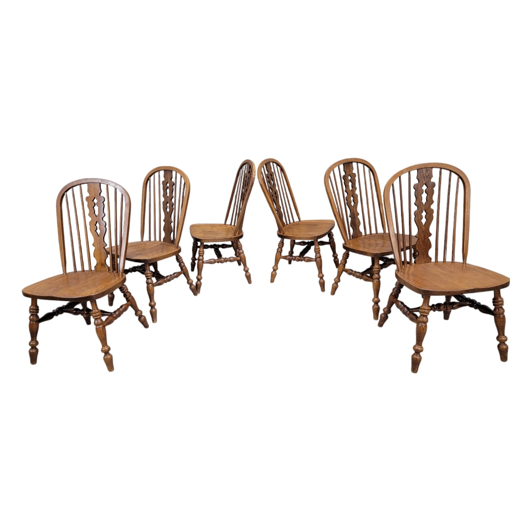 Vintage Victorian Style Windsor Dining Chairs by Nichols and Stone - Set of 8