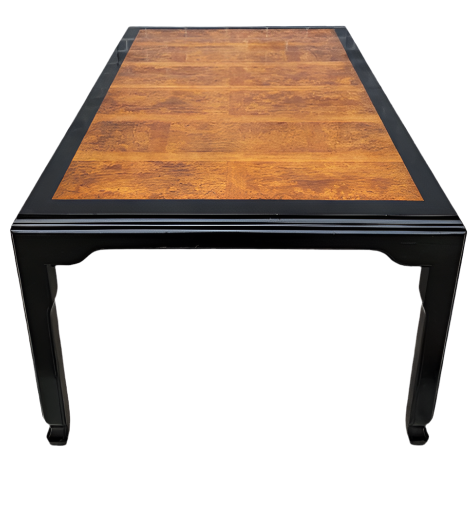 Hollywood Regency Chinoiserie Chin Hua Ebonized Dining Set by Century Furniture