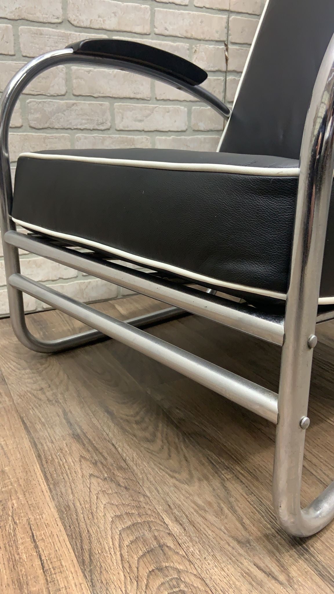 Art Deco Tubular Sofa & Lounge Chair by Kem Weber Newly Reupholstered