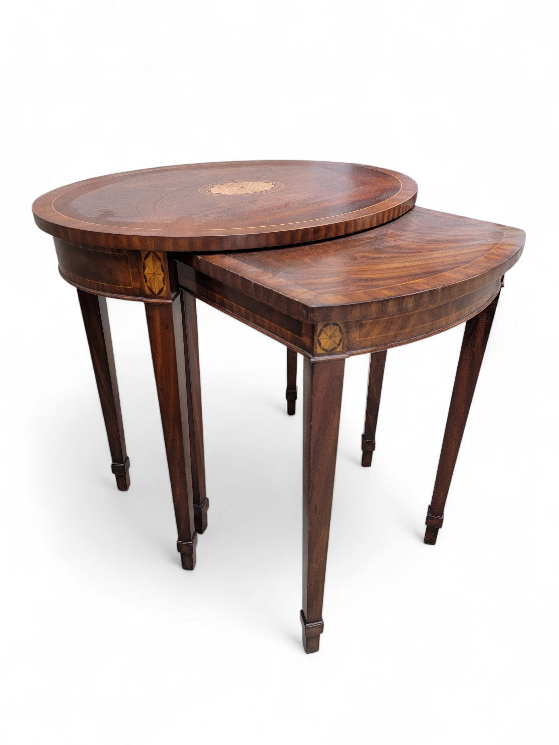 Vintage Regency Style Inlaid Nesting Tables by Maitland Smith