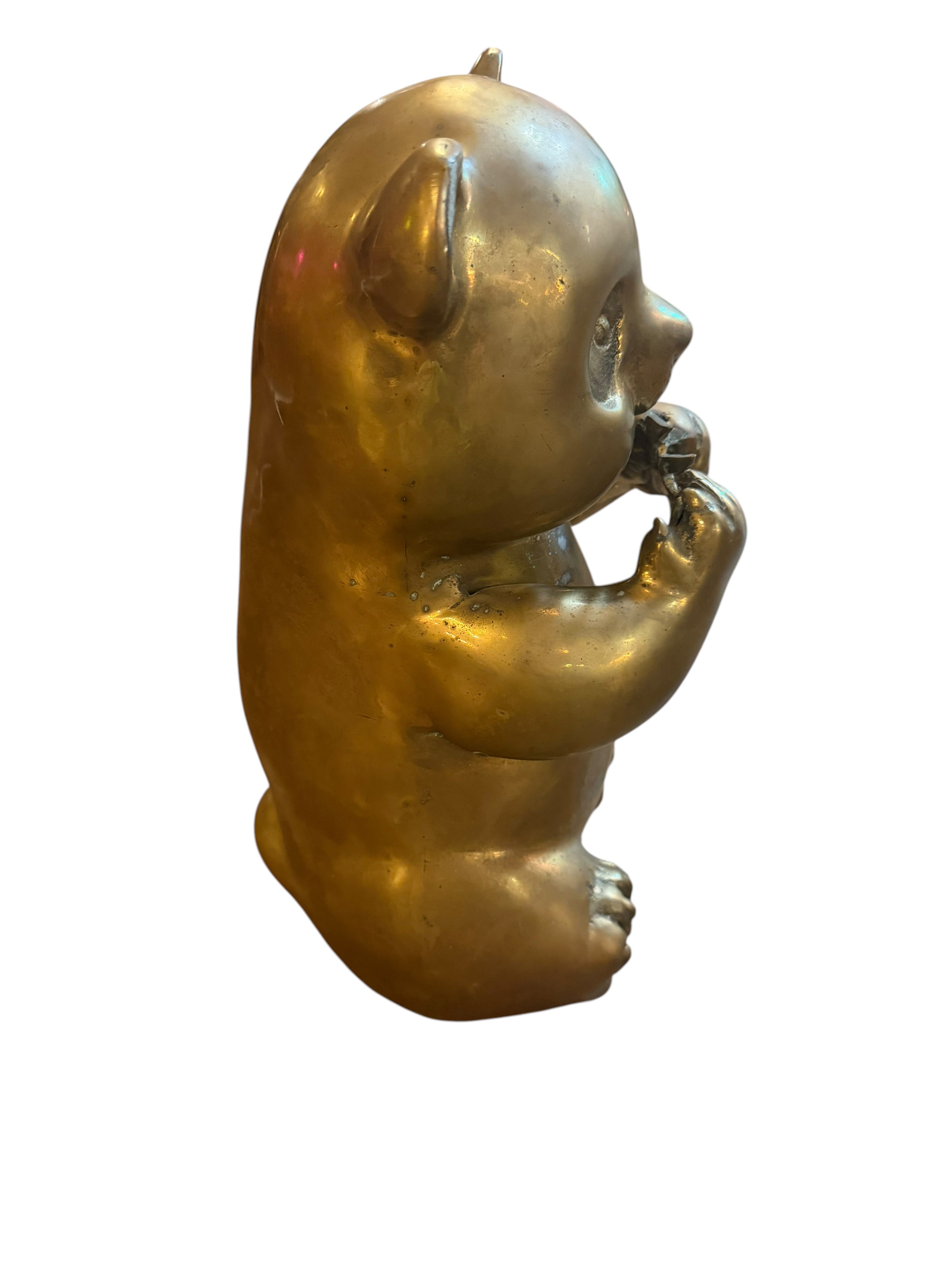 MCM Brass Panda Statue Figurine