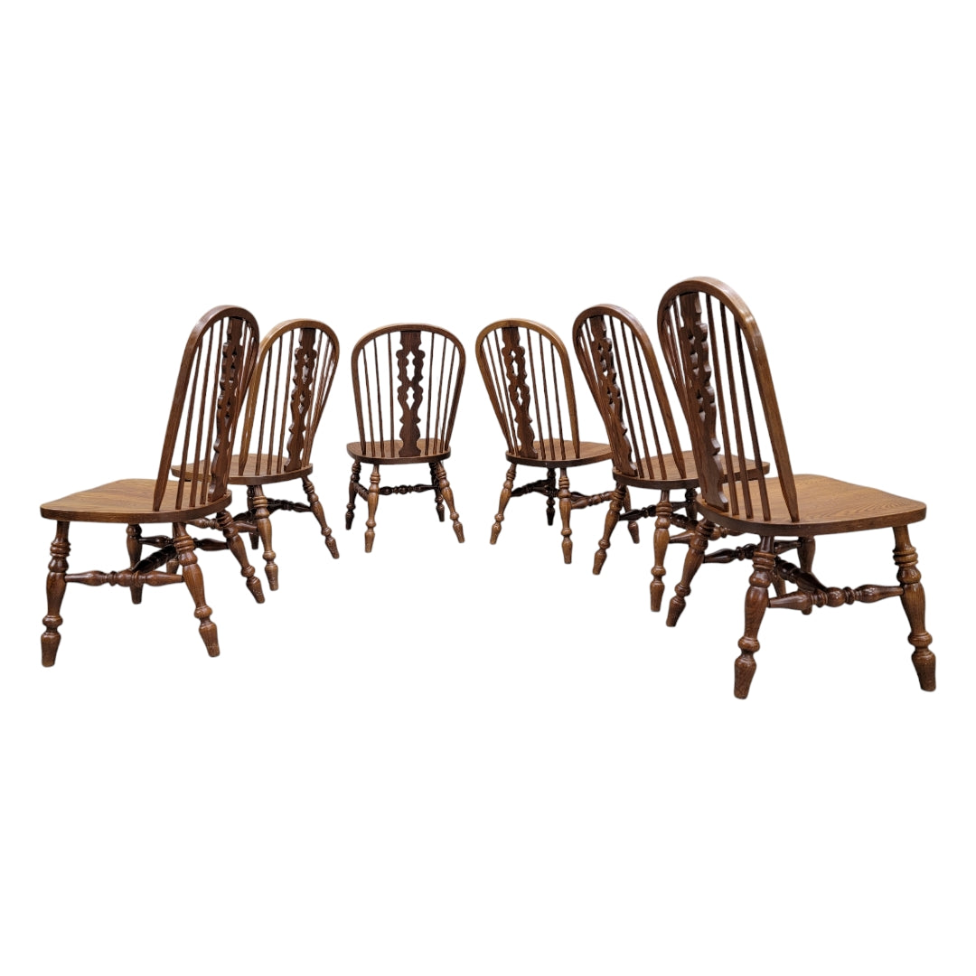 Vintage Victorian Style Windsor Dining Chairs by Nichols and Stone - Set of 8