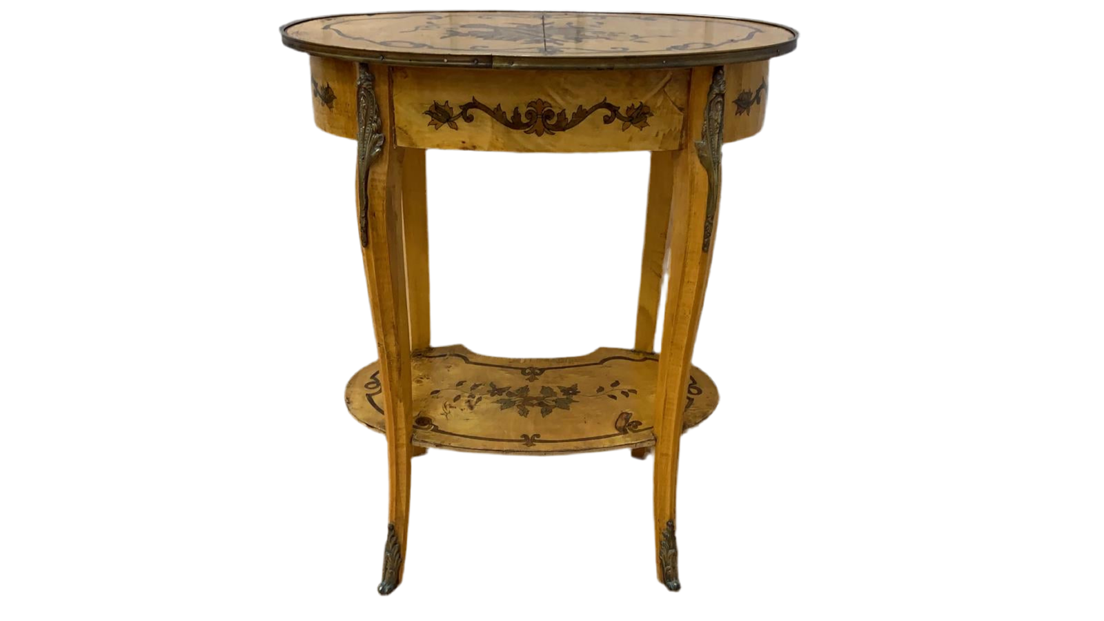 Vintage Italian Two Tier Inlaid Side Table