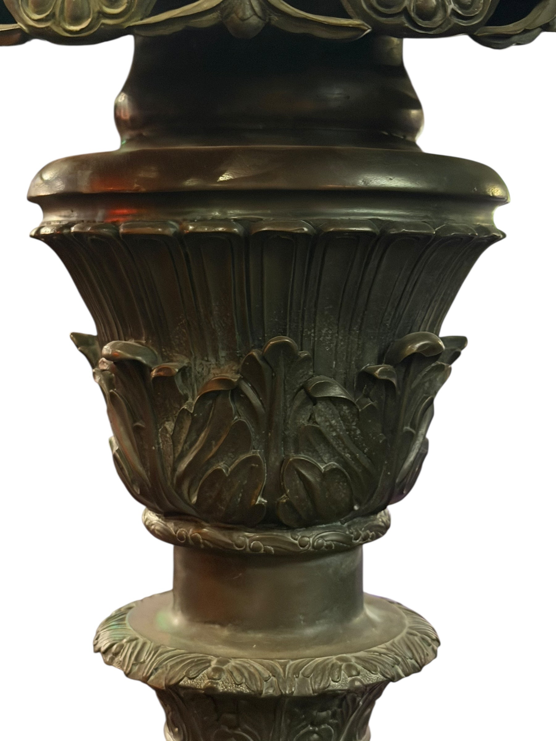 Antique Neoclassical Italian Bronze Torchiere Pedestal