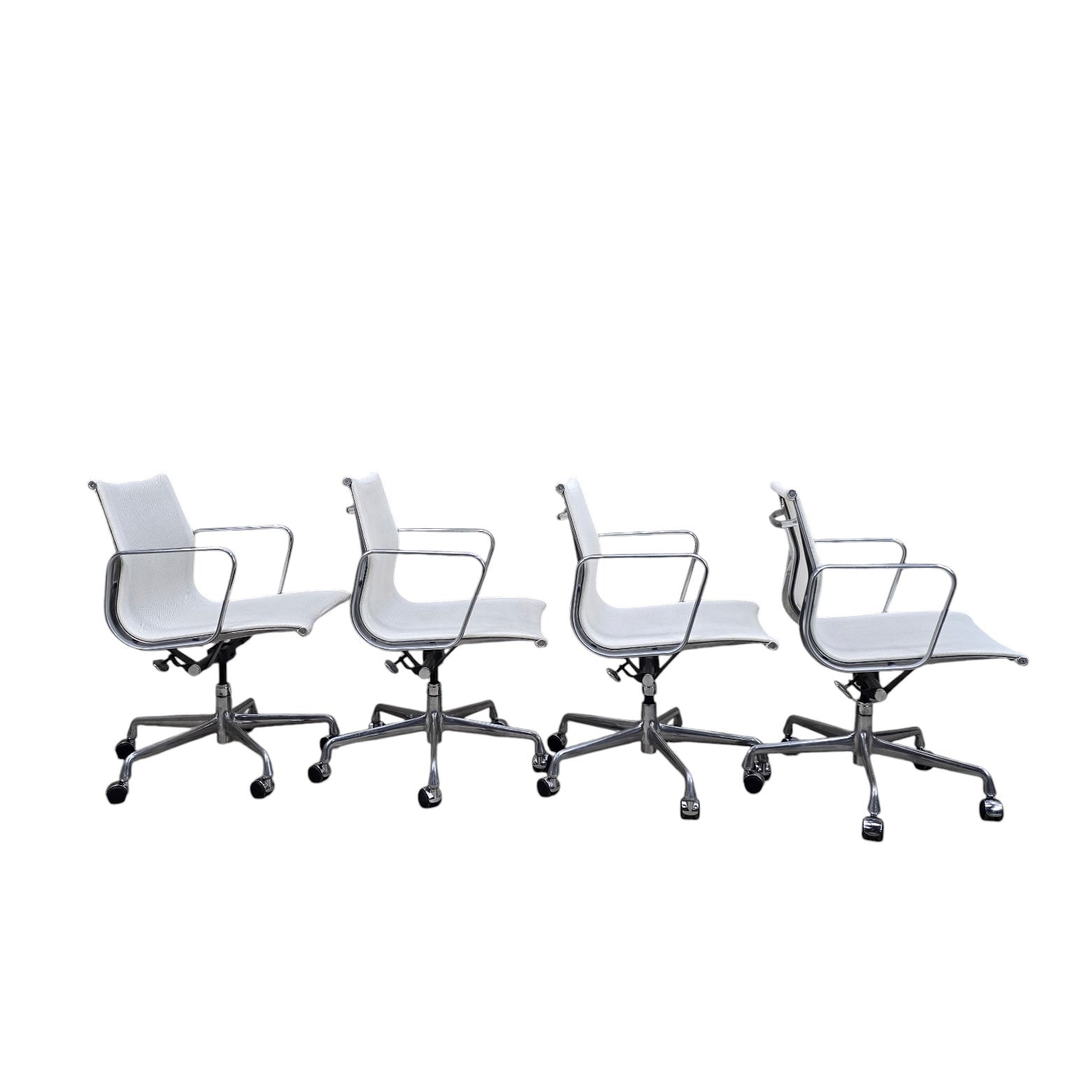 MCM Herman Miller Eames White Mesh Low Back Office Chairs - 6