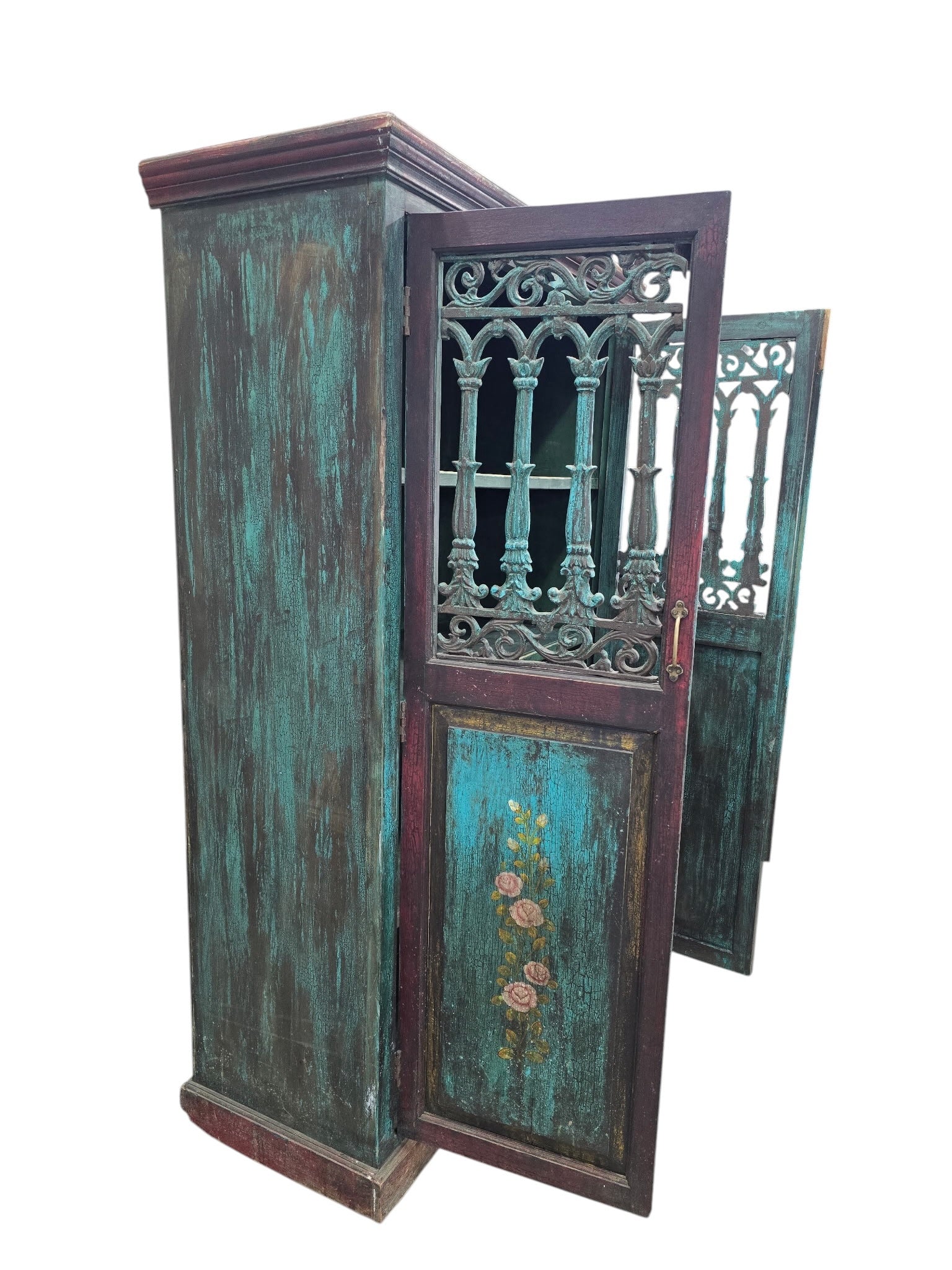 New - Antique German Hand Painted Cabinet
