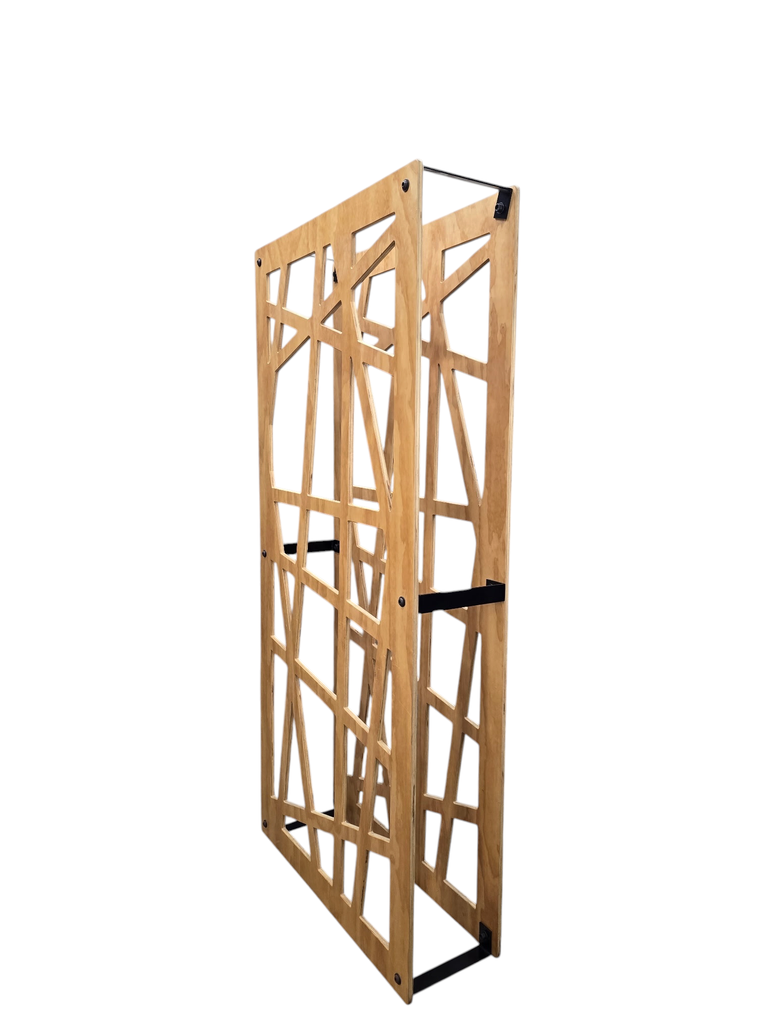 Shiner International Sculptural Geometric Wood Étagère