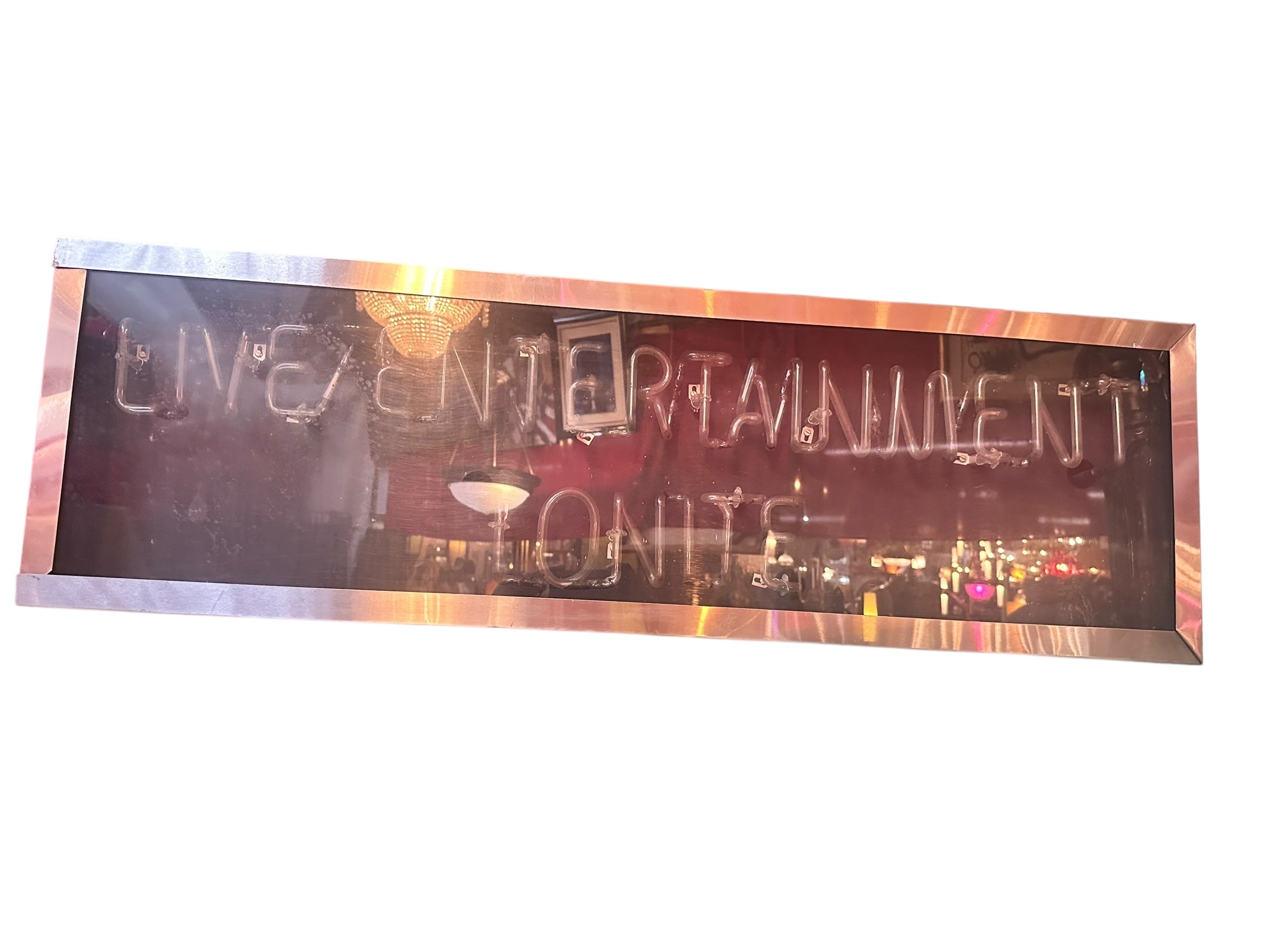 Vintage Red "Live Entertainment Tonight" Neon Sign