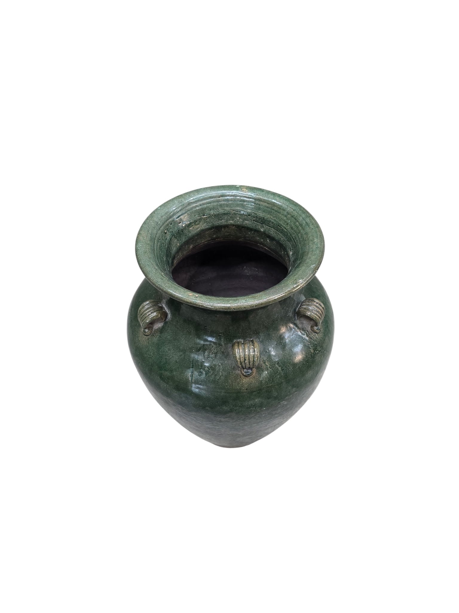 Antique Stoneware Green-Glazed Mataban Jar Vase