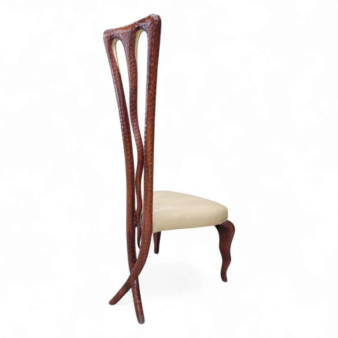 Vintage Christopher Guy Side Chair With Mahogany X-Leg Base