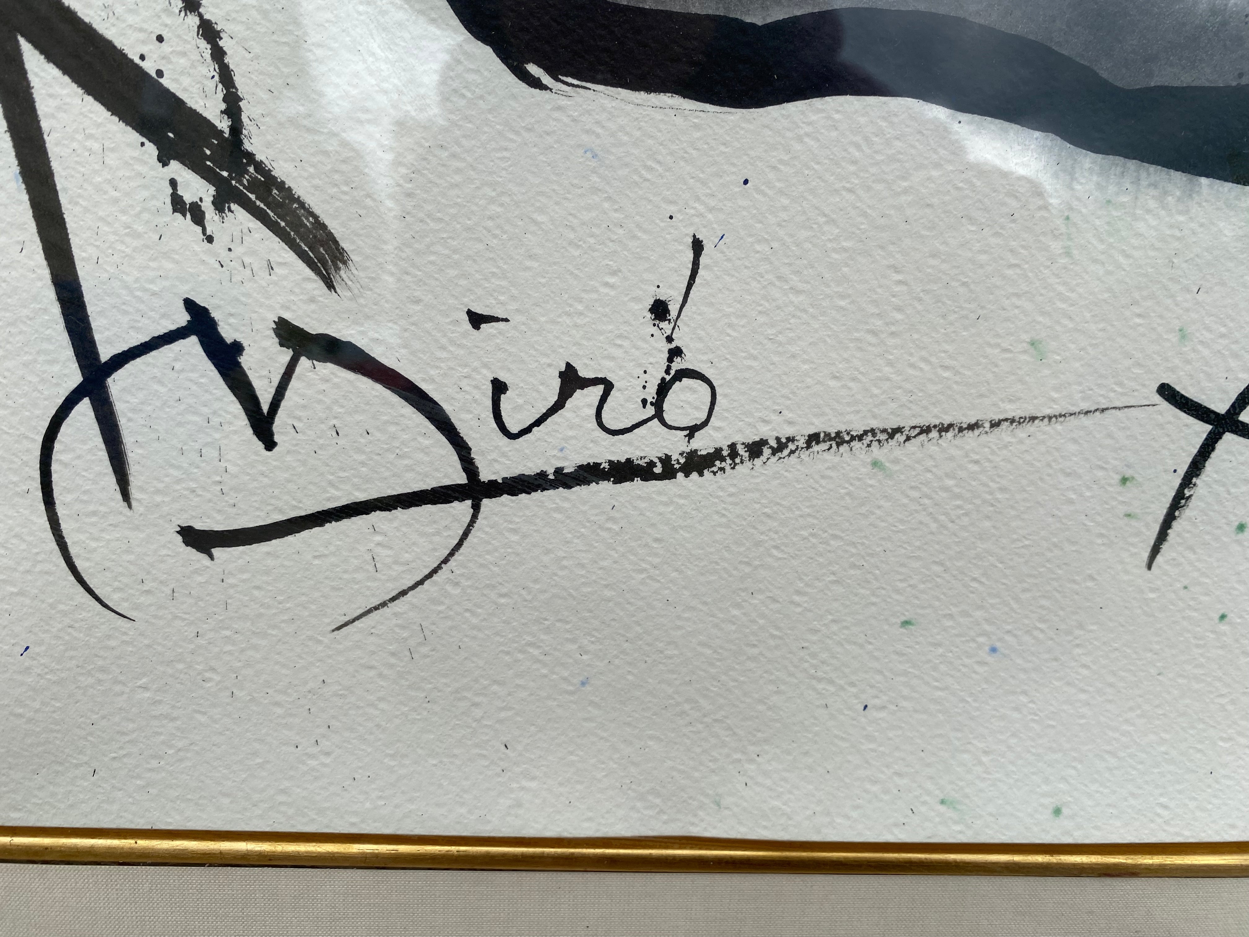 Vintage Framed and Signed Joan Miro Lithograph “La Danse Nupitale”