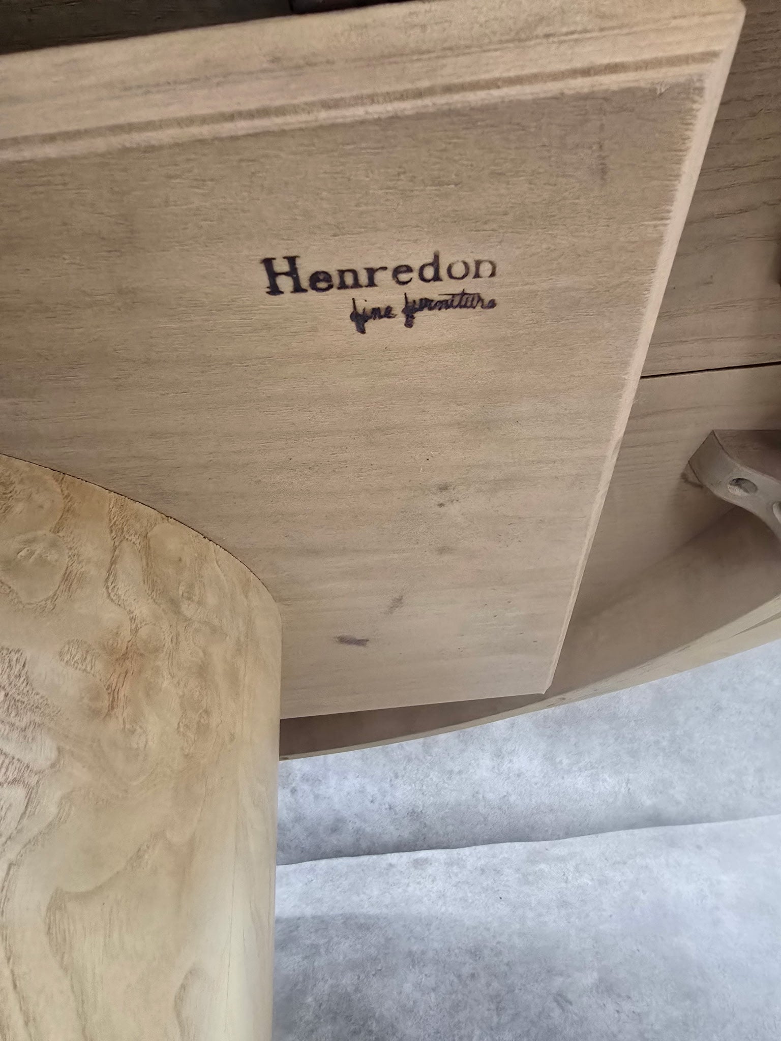 MCM Burl Pedestal Table with Macassar Ebony Base By Henredon