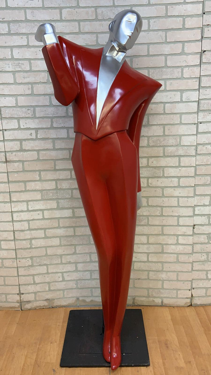 6ft Tall Gray Lacquered Mannequin Male Figure.