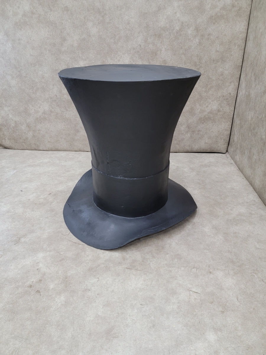 Vintage Oversized Fiber-Glass Resin Crafted Black Magician Top-Hat Prop/Holiday Decor Piece