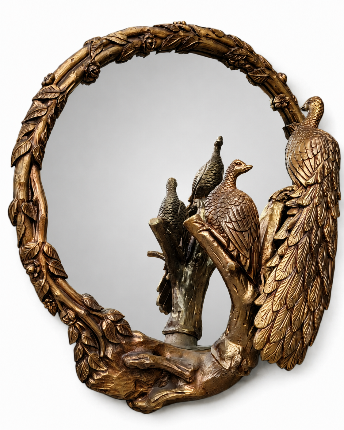 Hollywood Regency Italian Peacock Wall Mirror