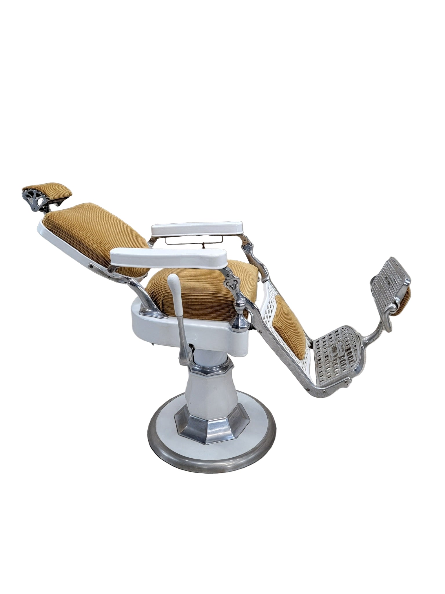 Antique Emil J. Paidar Adjustable Barber Chair with Spring Cushion Headrest