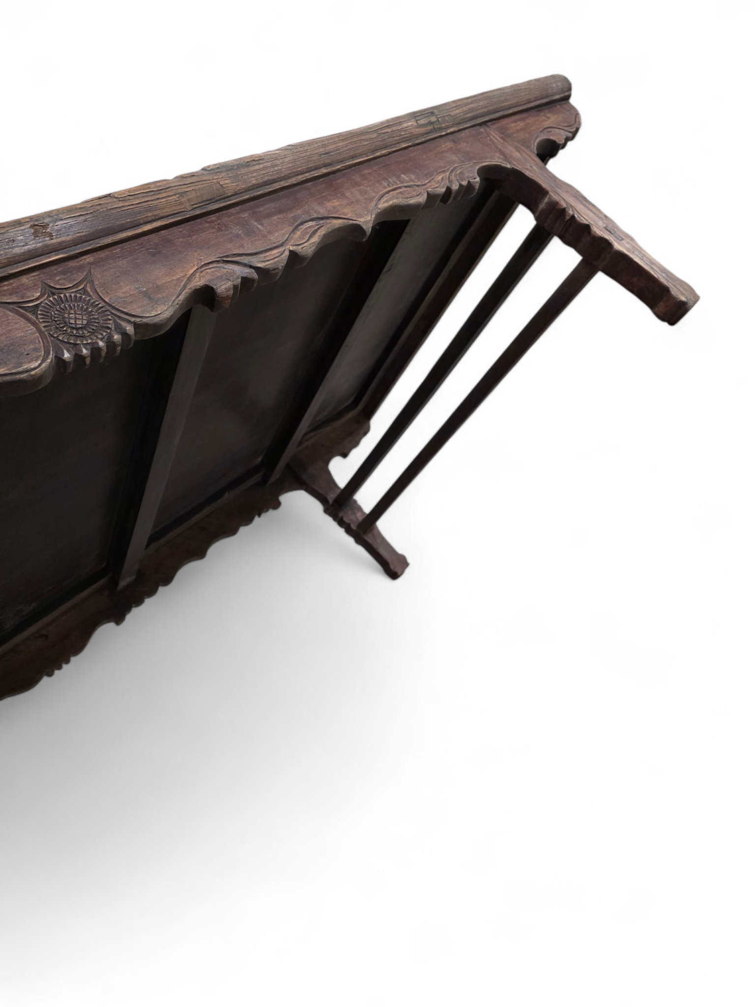 Antique Shanxi Province Ming Dynasty Elm and Rattan Coffee Table