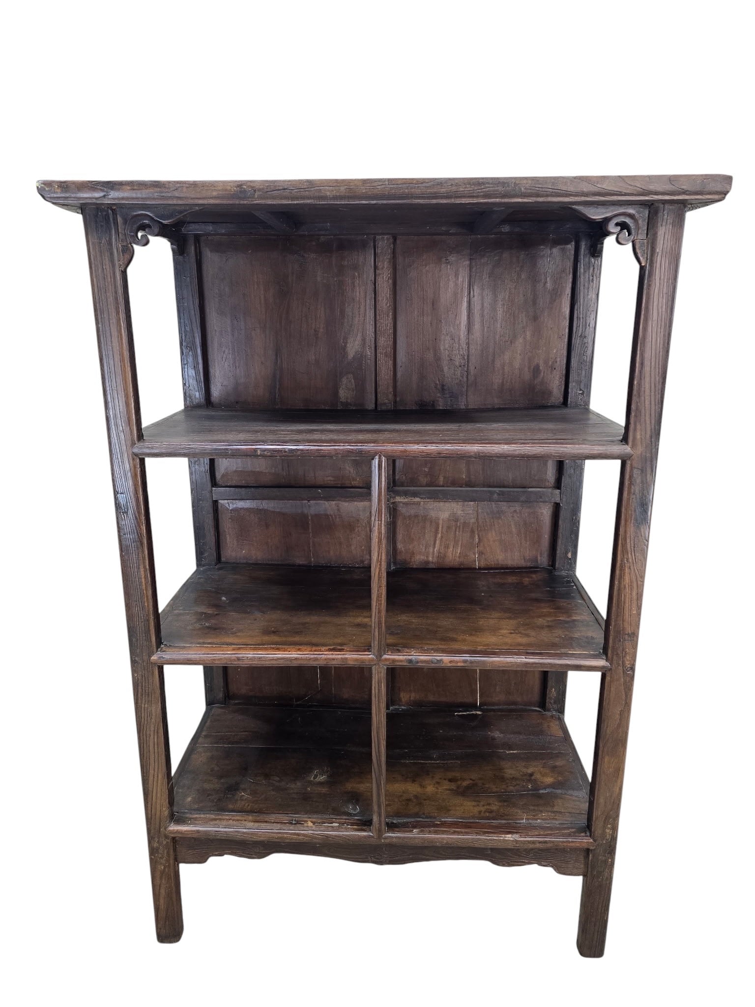 19th Century Chinese Shanxi Elm Wood Open Display Cabinet / Scholar's Bookcase