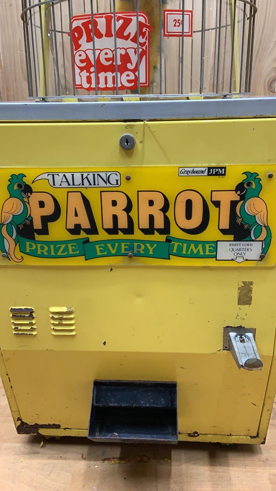 Parrot Coin Machine Vintage Gray Hound Talking Parrot Prize Every Time Vending Machine ...