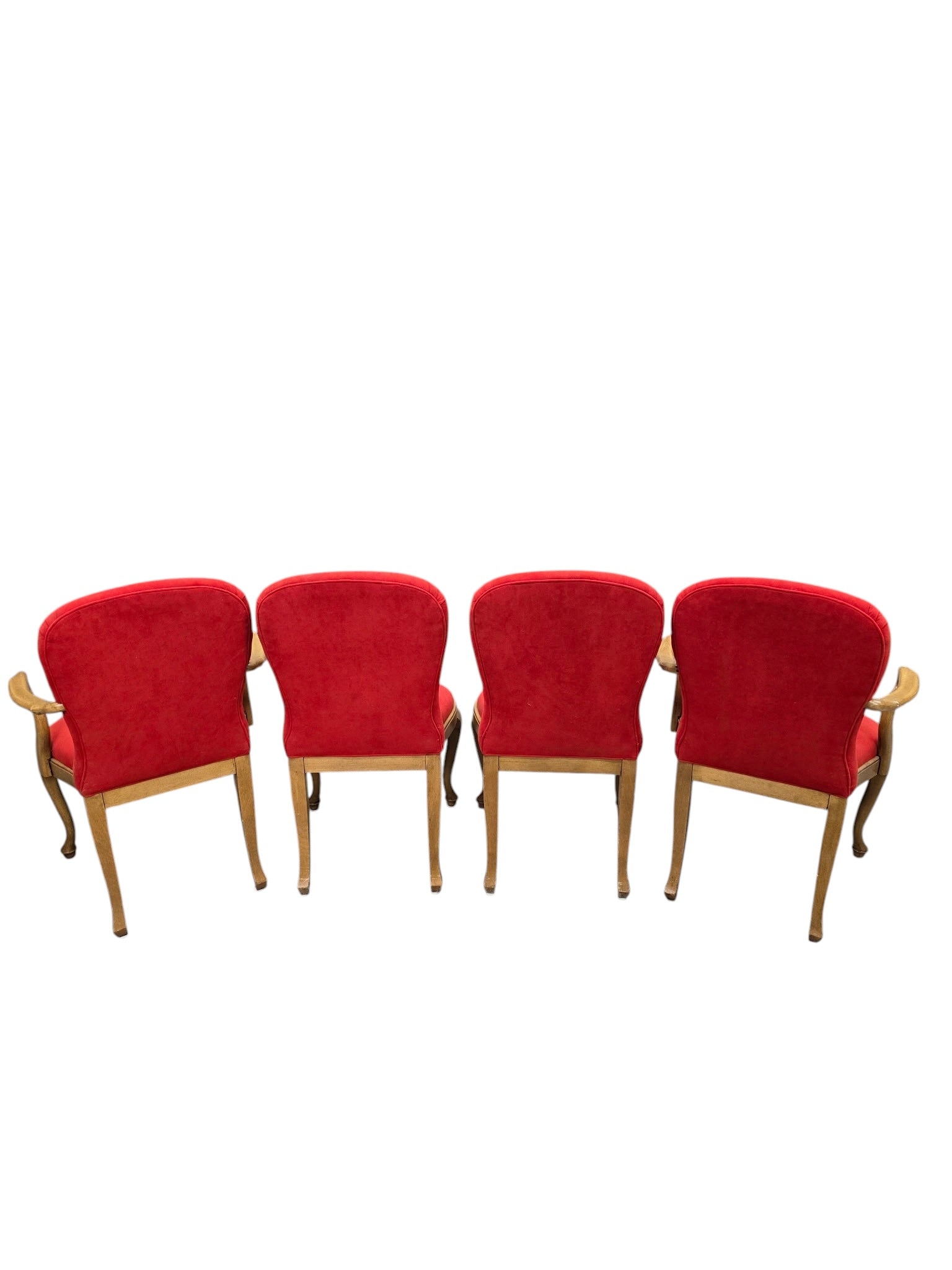 Vintage French Louis XV Style Carved Maple Dining Chairs with Armchairs – Set of 8